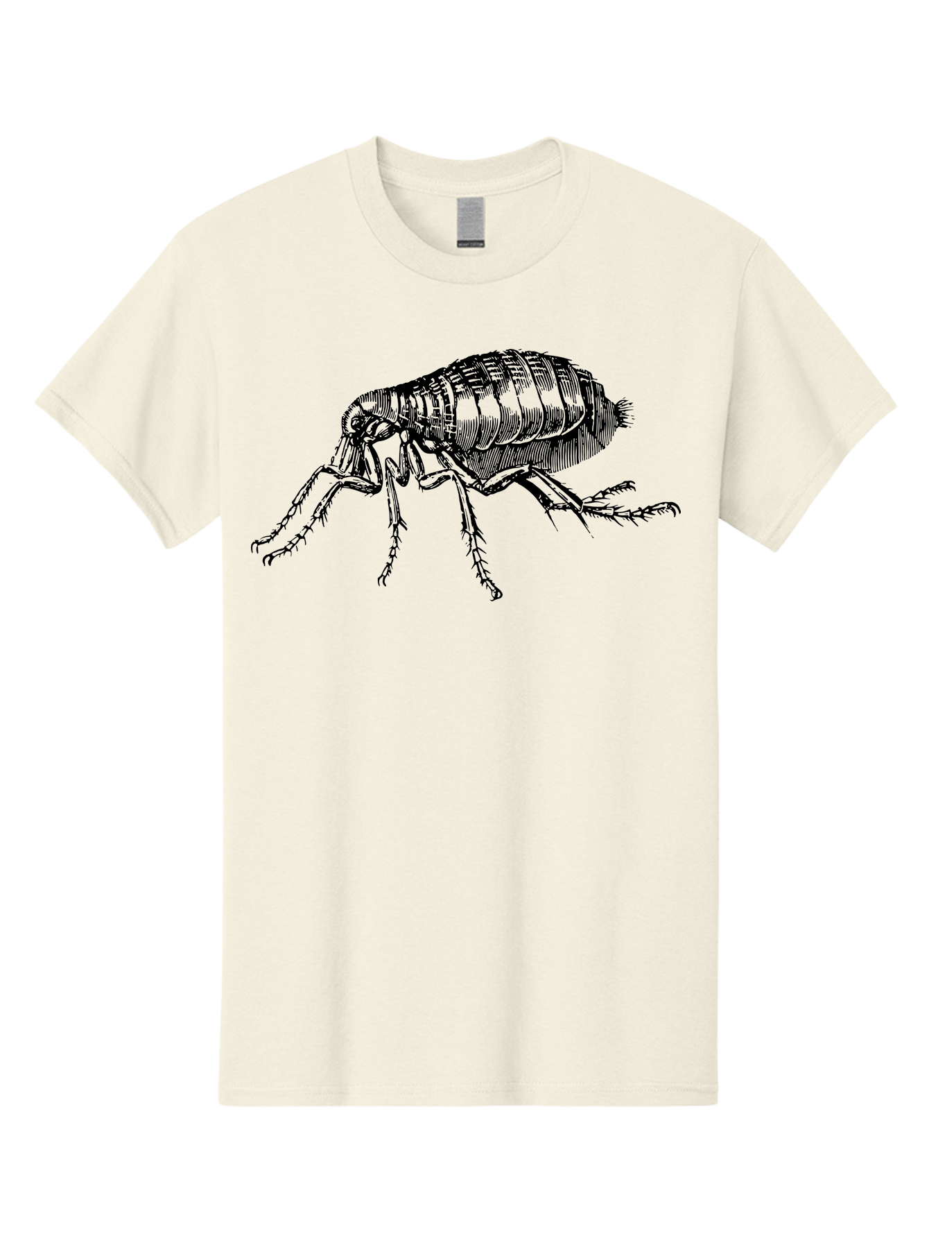 Flea Men'S Graphic Tee, 100% Cotton, Comfortable Casual Summer Wear, Machine Washable, Flea, Insect, Parasite, Pest Control, Pet Care, Biting Insect, Black And White Illustration, Detailed Drawing, Six Legs Aab531 17