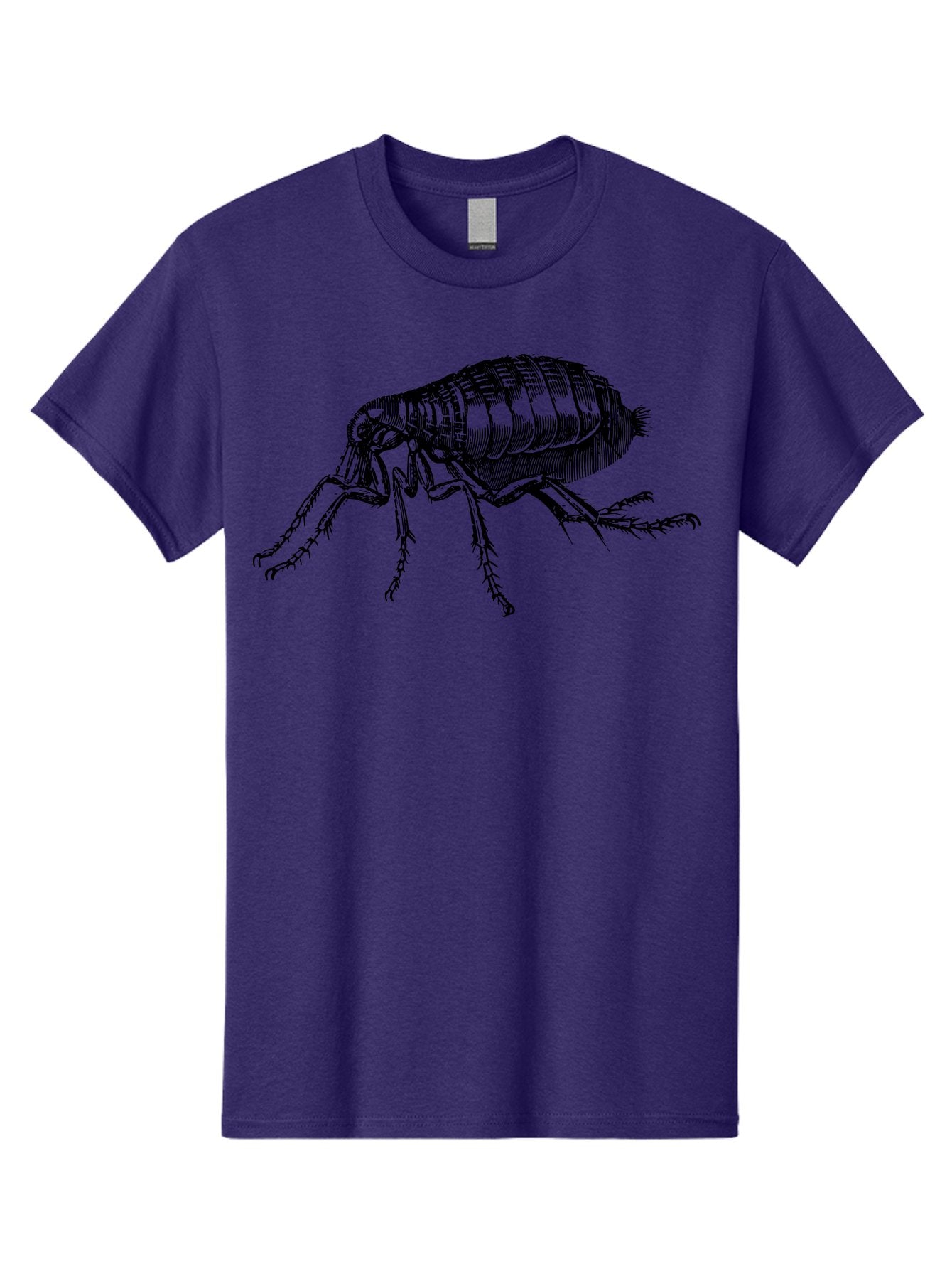 Flea Men'S Graphic Tee, 100% Cotton, Comfortable Casual Summer Wear, Machine Washable, Flea, Insect, Parasite, Pest Control, Pet Care, Biting Insect, Black And White Illustration, Detailed Drawing, Six Legs Aab531 9