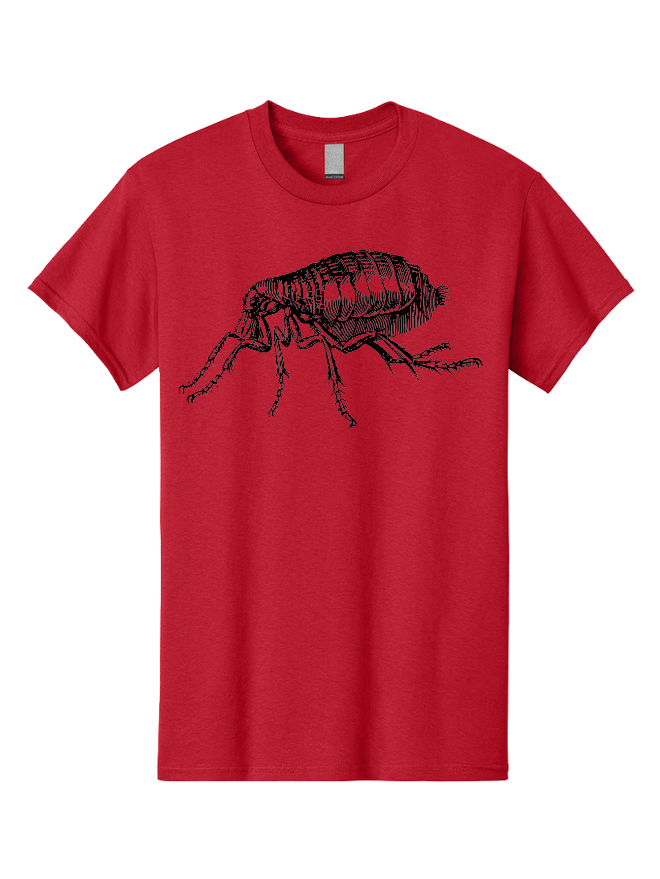 Flea Men'S Graphic Tee, 100% Cotton, Comfortable Casual Summer Wear, Machine Washable, Flea, Insect, Parasite, Pest Control, Pet Care, Biting Insect, Black And White Illustration, Detailed Drawing, Six Legs Aab531 23