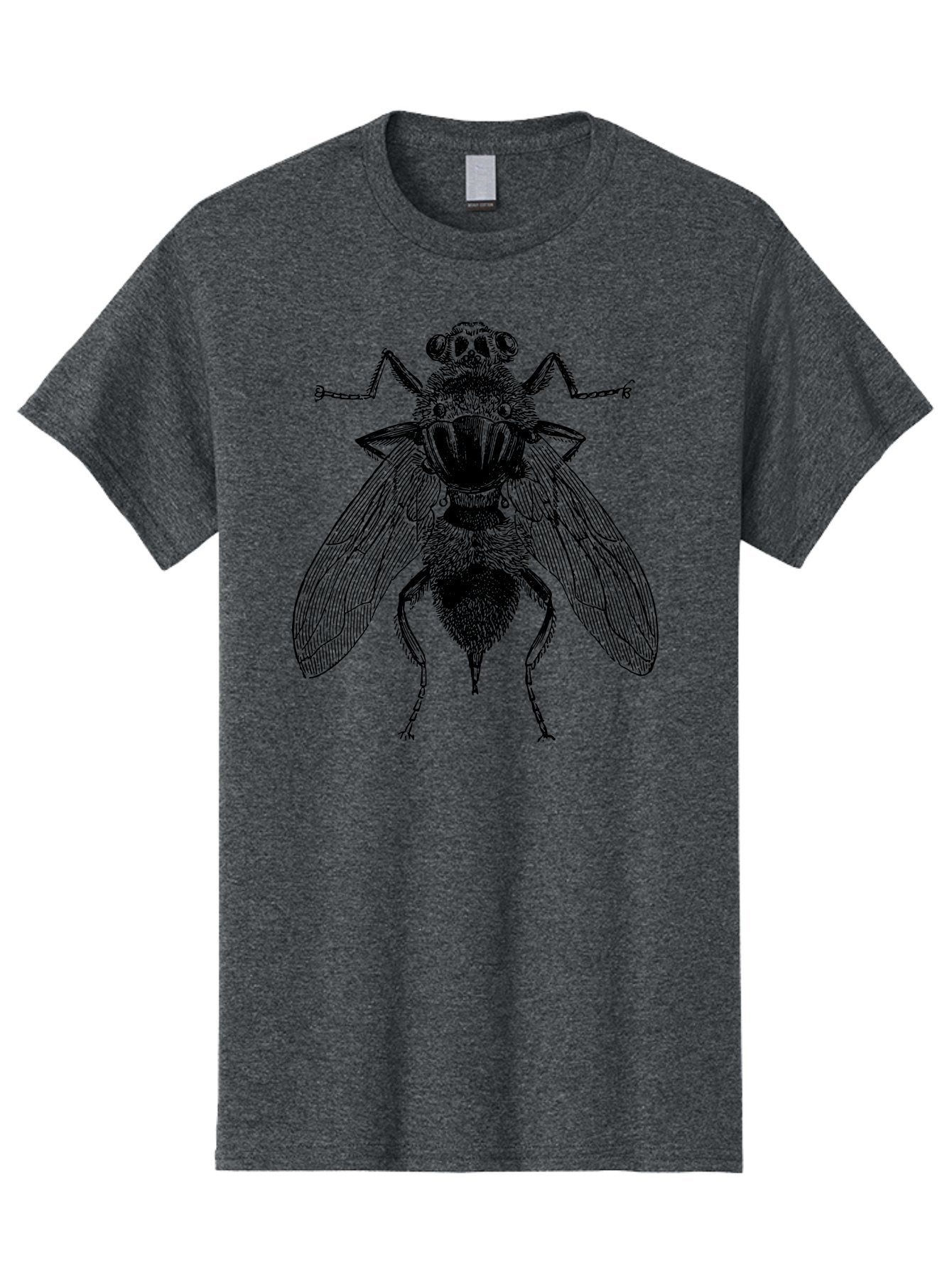 Fly-With-Chains Men'S Graphic Tee, 100% Cotton, Comfortable Casual Summer Wear, Machine Washable, Fly Illustration, Insect Art, Entomology, Chained Fly, Symbolic Art, Surreal Imagery, Detailed Drawing, Wings, Insects In Chains, Aab533 5