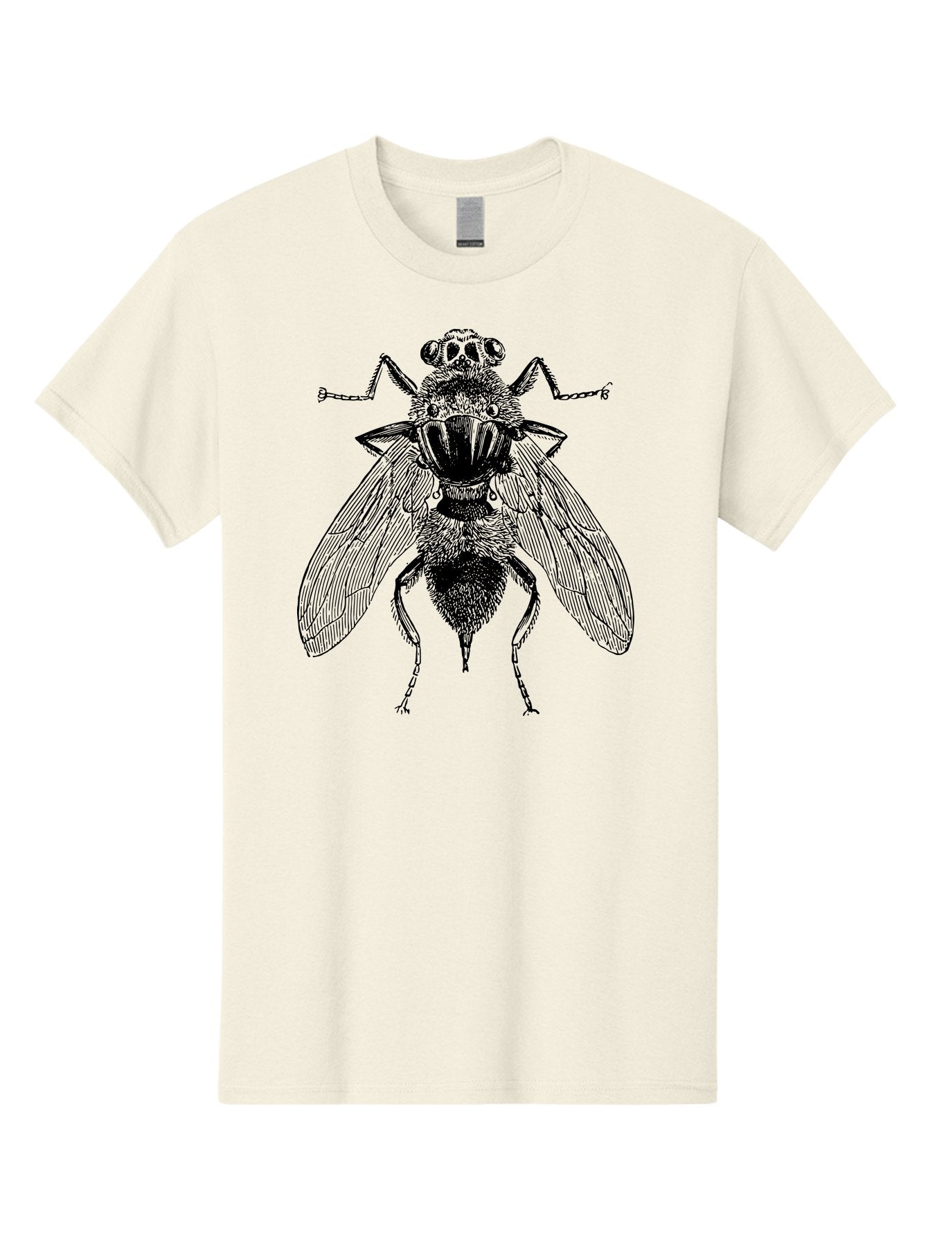 Fly-With-Chains Men'S Graphic Tee, 100% Cotton, Comfortable Casual Summer Wear, Machine Washable, Fly Illustration, Insect Art, Entomology, Chained Fly, Symbolic Art, Surreal Imagery, Detailed Drawing, Wings, Insects In Chains, Aab533 7