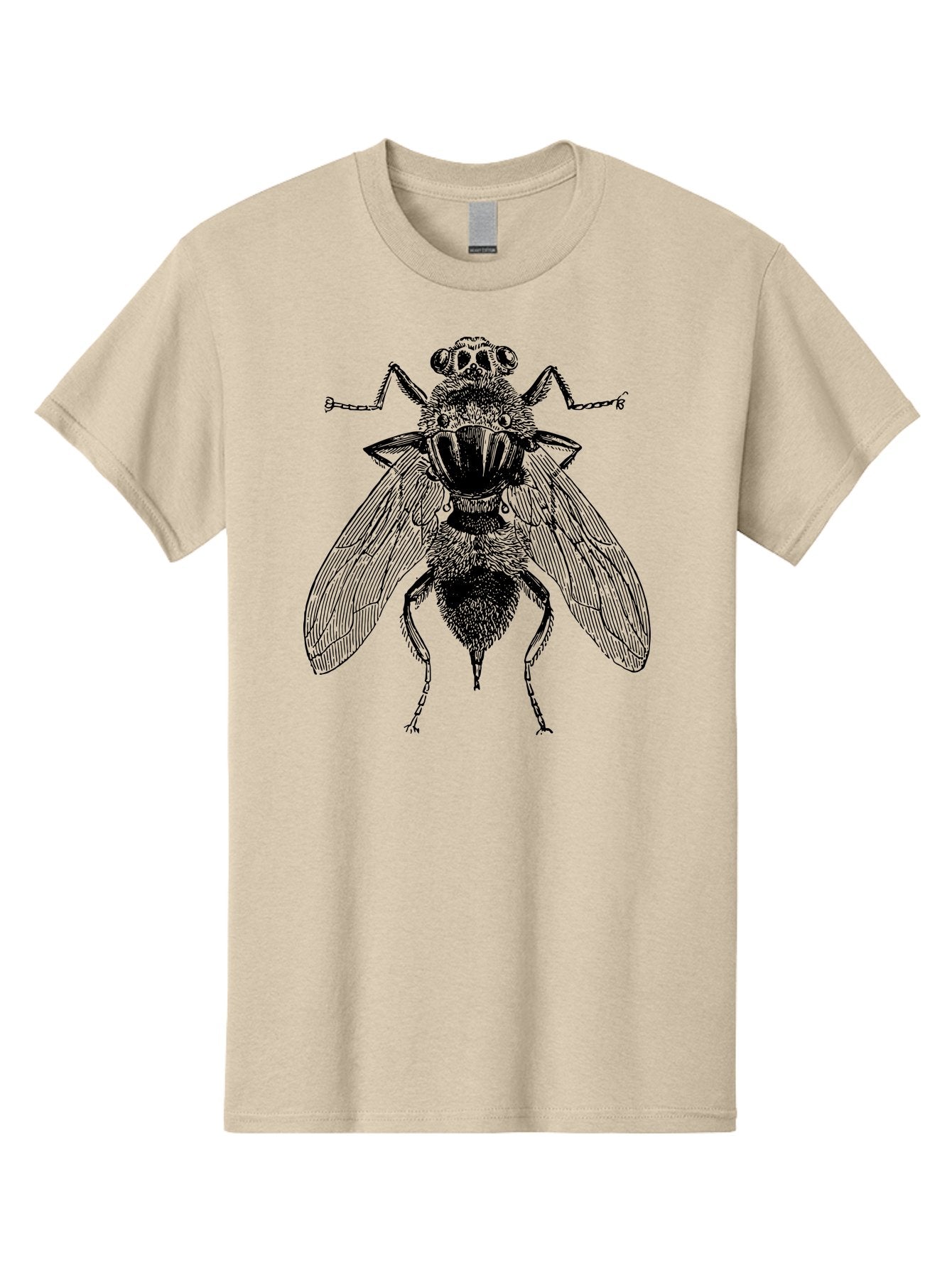 Fly-With-Chains Men'S Graphic Tee, 100% Cotton, Comfortable Casual Summer Wear, Machine Washable, Fly Illustration, Insect Art, Entomology, Chained Fly, Symbolic Art, Surreal Imagery, Detailed Drawing, Wings, Insects In Chains, Aab533 13