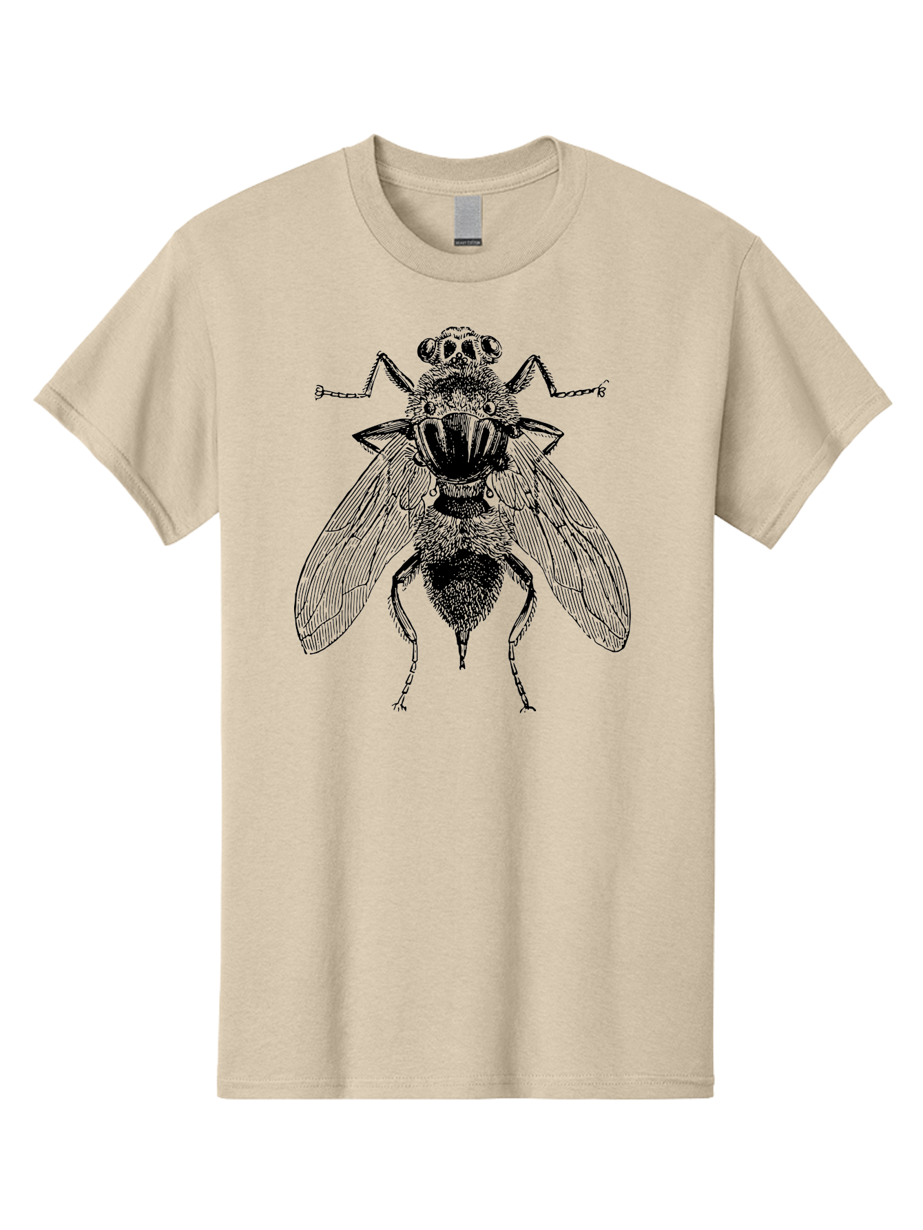 Fly-With-Chains Men'S Graphic Tee, 100% Cotton, Comfortable Casual Summer Wear, Machine Washable, Fly Illustration, Insect Art, Entomology, Chained Fly, Symbolic Art, Surreal Imagery, Detailed Drawing, Wings, Insects In Chains, Aab533 27