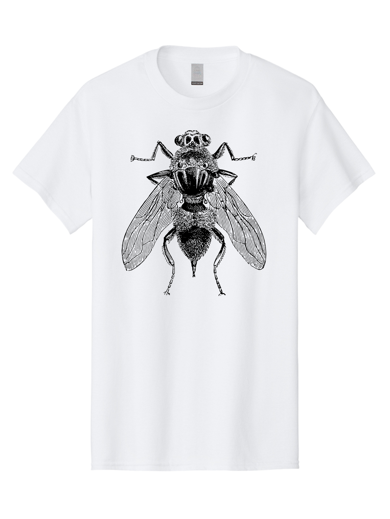 Fly-With-Chains Men'S Graphic Tee, 100% Cotton, Comfortable Casual Summer Wear, Machine Washable, Fly Illustration, Insect Art, Entomology, Chained Fly, Symbolic Art, Surreal Imagery, Detailed Drawing, Wings, Insects In Chains, Aab533 29