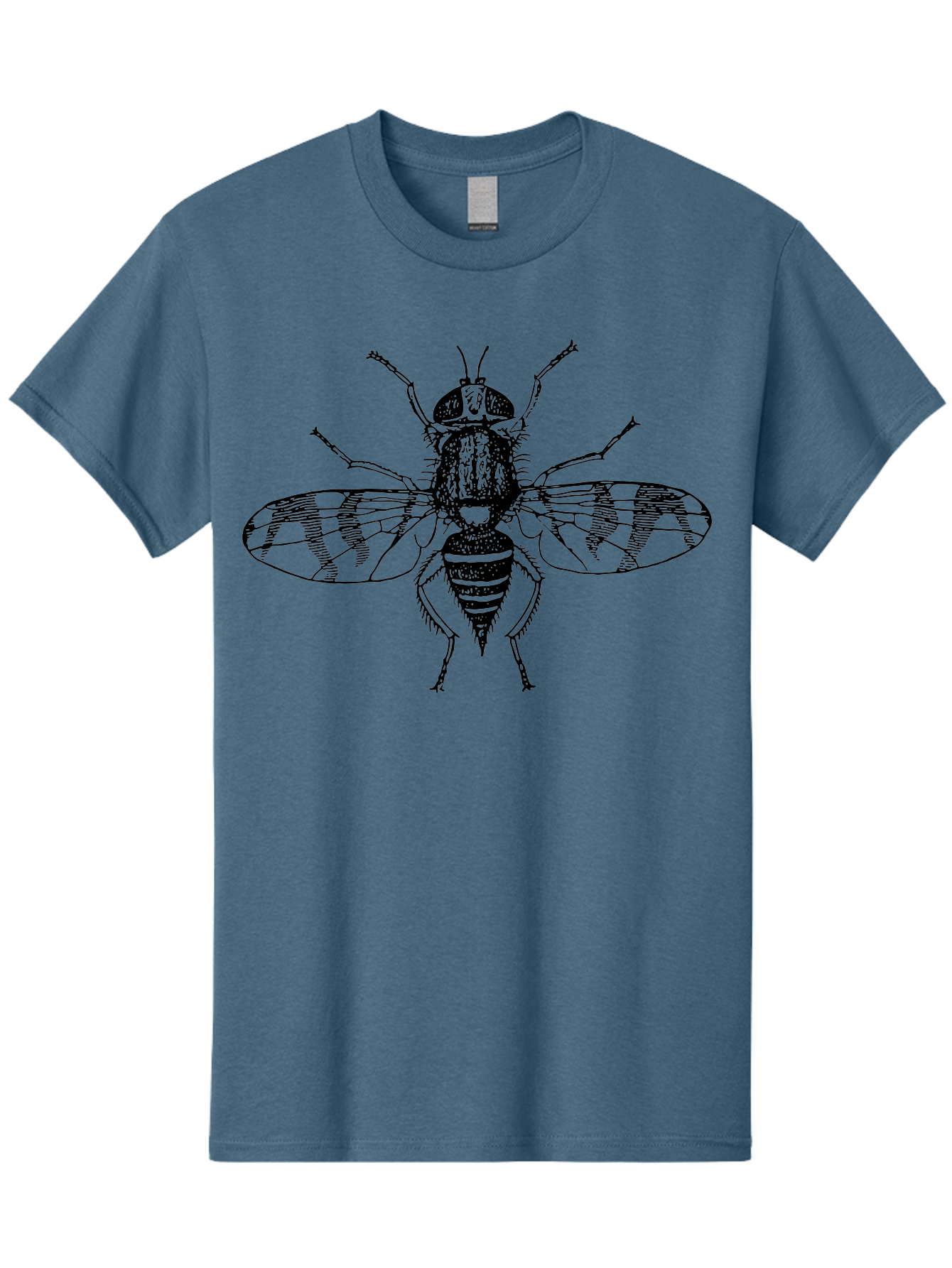 Fly Men'S Graphic Tee, 100% Cotton, Comfortable Casual Summer Wear, Machine Washable, Black And White Illustration, Fly With Striped Wings, Insect Art, Detailed Drawing, Entomology, Wildlife Illustration, Vector Graphic Aab534 11