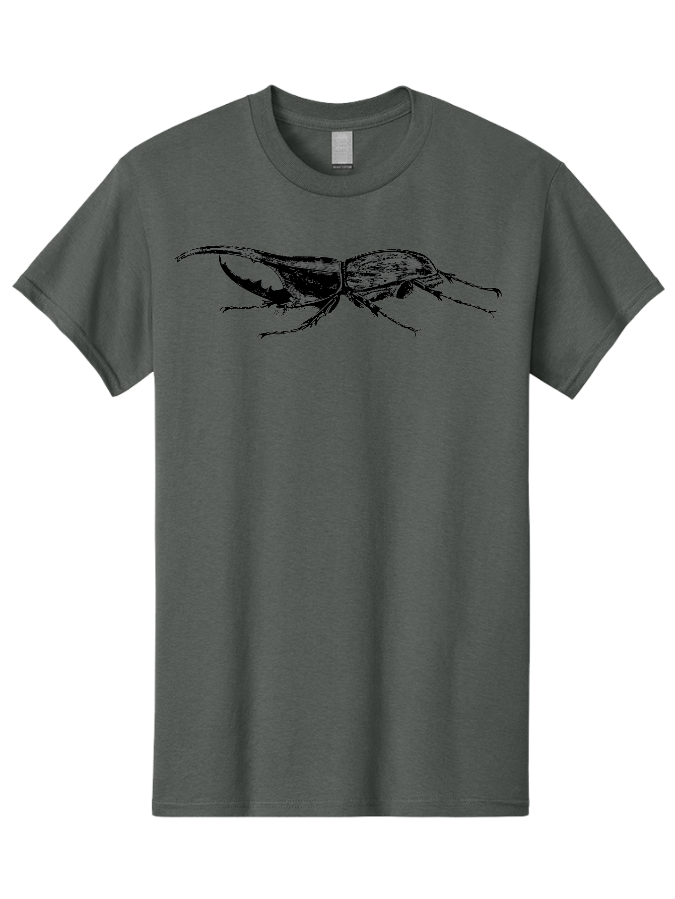 Giant-Stag-Beetle Men'S Graphic Tee, 100% Cotton, Comfortable Casual Summer Wear, Machine Washable, Giant Stag Beetle, Insect Silhouette, Wildlife Illustration, Entomology Art, Beetle Species, Dark Shadows, Detailed Insect, Insect Anatomy Aab535 3