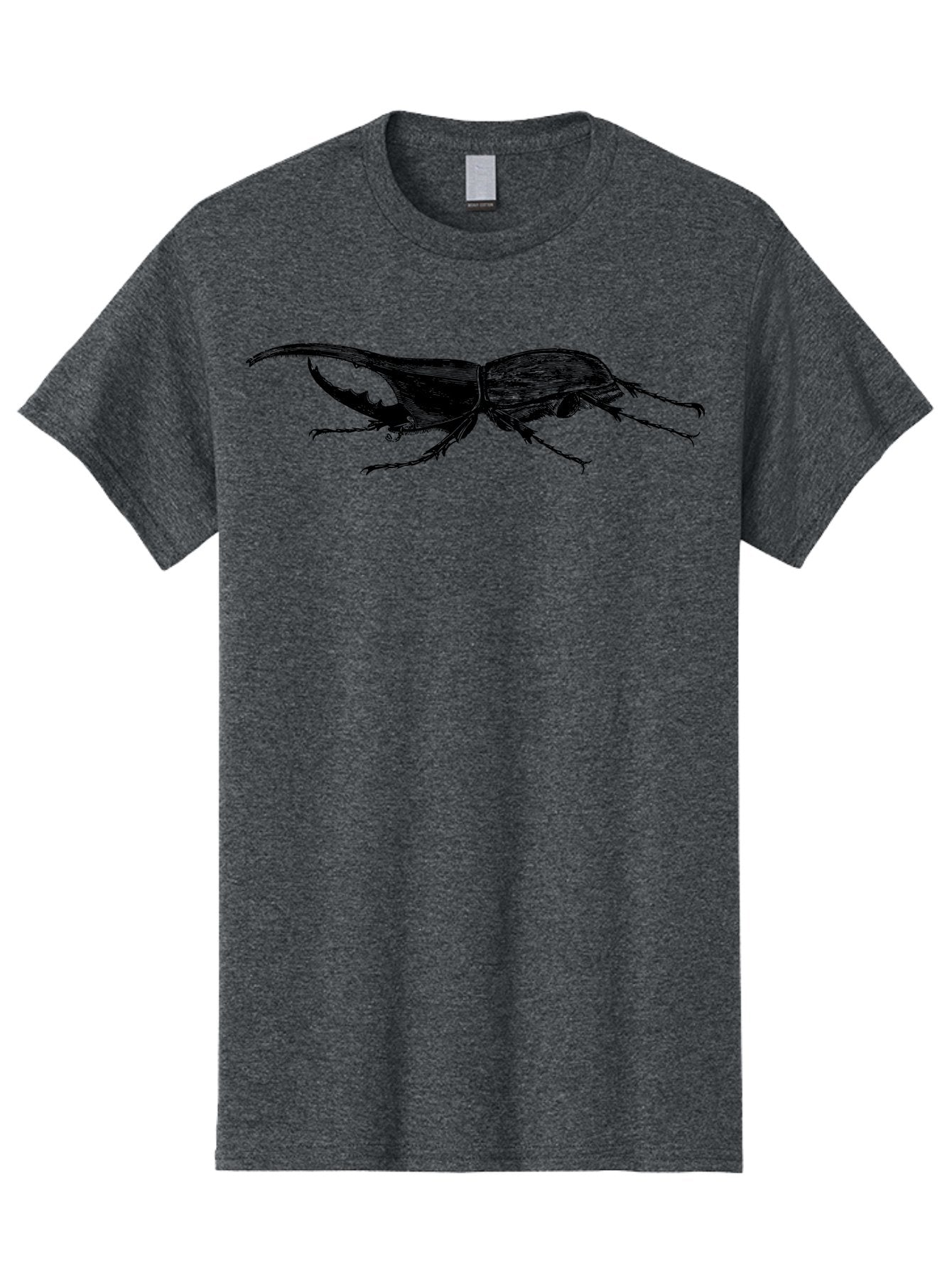 Giant-Stag-Beetle Men'S Graphic Tee, 100% Cotton, Comfortable Casual Summer Wear, Machine Washable, Giant Stag Beetle, Insect Silhouette, Wildlife Illustration, Entomology Art, Beetle Species, Dark Shadows, Detailed Insect, Insect Anatomy Aab535 3