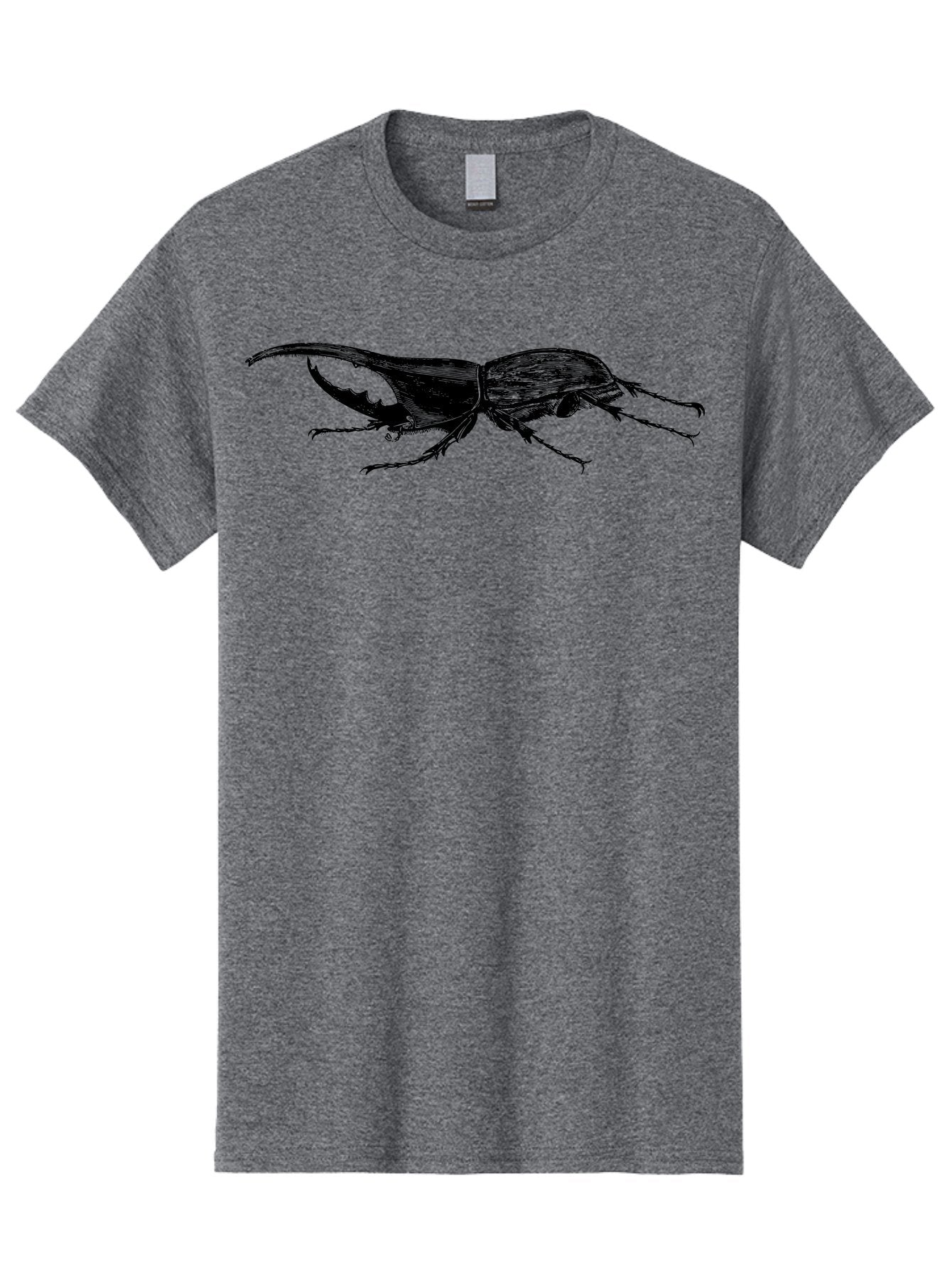 Giant-Stag-Beetle Men'S Graphic Tee, 100% Cotton, Comfortable Casual Summer Wear, Machine Washable, Giant Stag Beetle, Insect Silhouette, Wildlife Illustration, Entomology Art, Beetle Species, Dark Shadows, Detailed Insect, Insect Anatomy Aab535 7