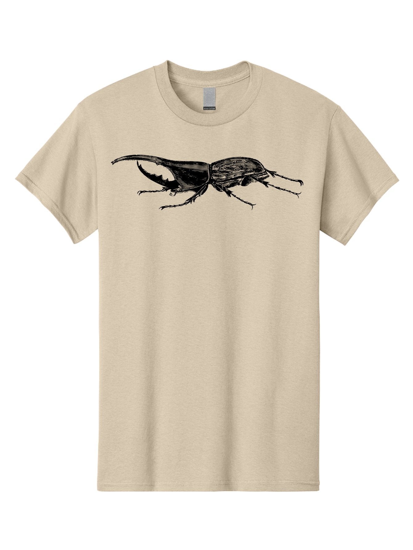 Giant-Stag-Beetle Men'S Graphic Tee, 100% Cotton, Comfortable Casual Summer Wear, Machine Washable, Giant Stag Beetle, Insect Silhouette, Wildlife Illustration, Entomology Art, Beetle Species, Dark Shadows, Detailed Insect, Insect Anatomy Aab535 9