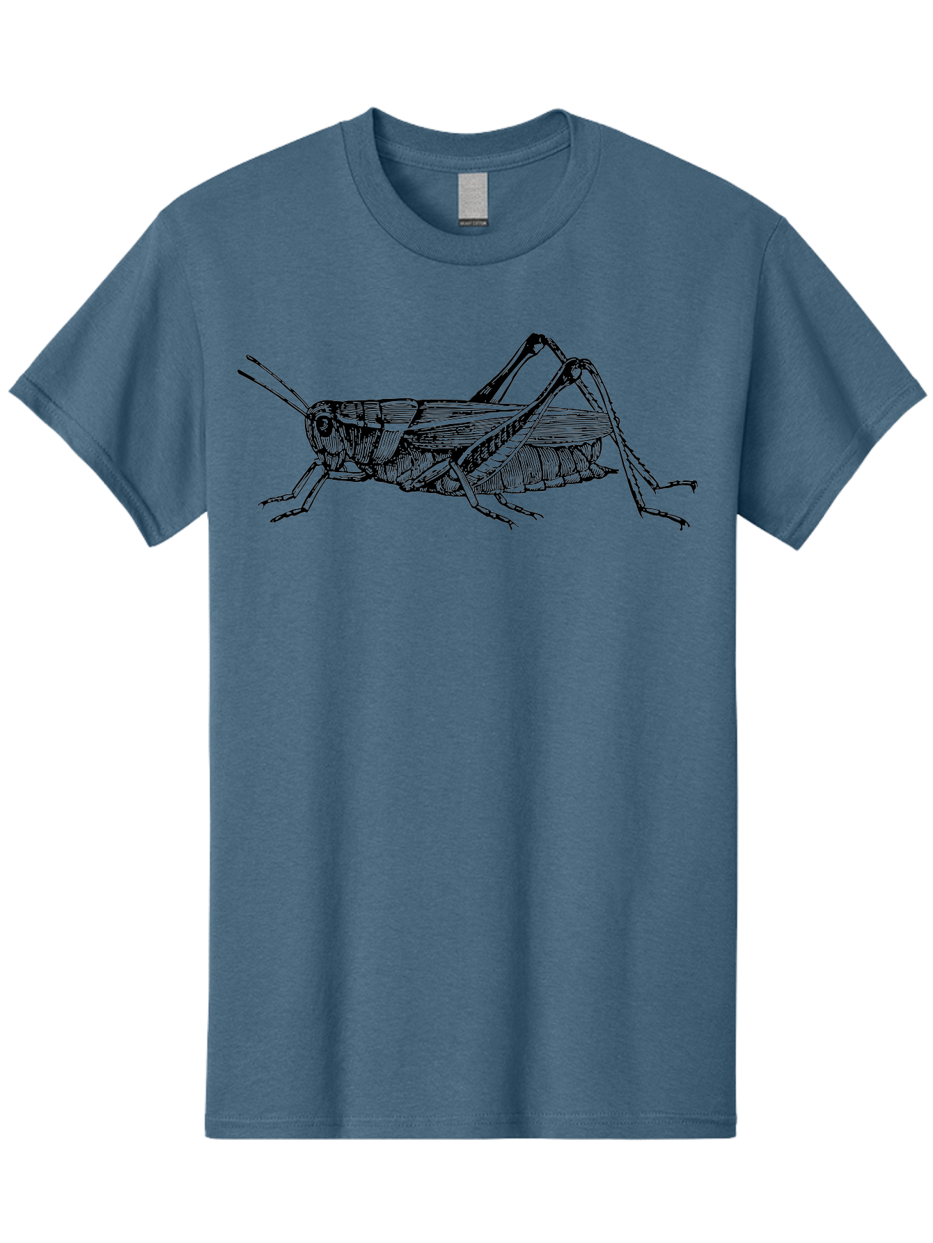 Grasshopper-Illustration Men'S Graphic Tee, 100% Cotton, Comfortable Casual Summer Wear, Machine Washable, Grasshopper Illustration, Insect Art, Detailed Drawing, Black And Green, Wildlife Graphic, Entomology, Nature Design, Bug Illustration Aab536 11