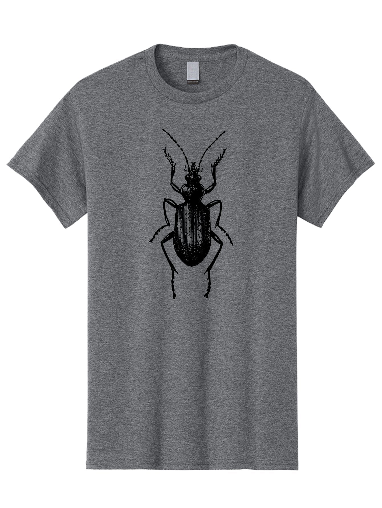 Ground-Beetle Men'S Graphic Tee, 100% Cotton, Comfortable Casual Summer Wear, Machine Washable, Black Beetle, Insect Silhouette, Detailed Illustration, Entomology Art, Bug Graphics, Six Legs, Antennae, Vector Design Aab538 4