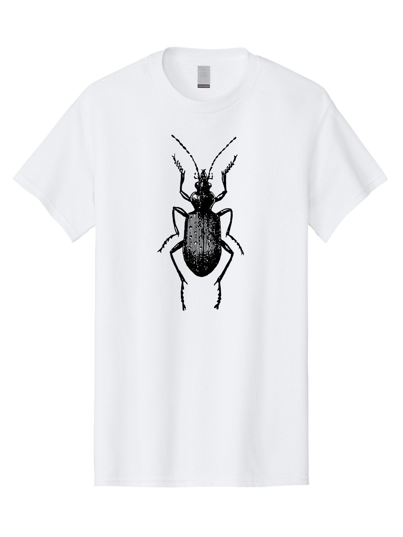 Ground-Beetle Men'S Graphic Tee, 100% Cotton, Comfortable Casual Summer Wear, Machine Washable, Black Beetle, Insect Silhouette, Detailed Illustration, Entomology Art, Bug Graphics, Six Legs, Antennae, Vector Design Aab538 5