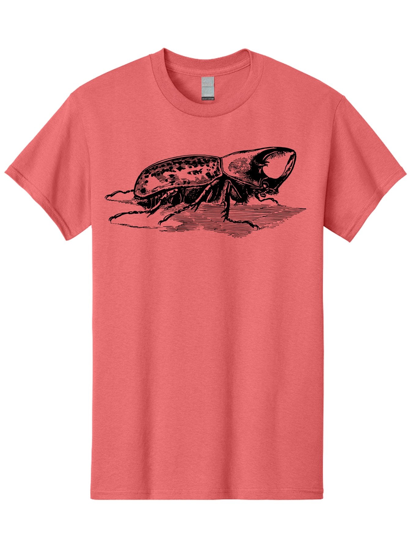 Hercules-Beetle Men'S Graphic Tee, 100% Cotton, Comfortable Casual Summer Wear, Machine Washable, Black Beetle, Insect Illustration, Detailed Drawing, Scientific Art, Entomology, Bug, Insect, Wildlife Art, Natural History Aab539 4