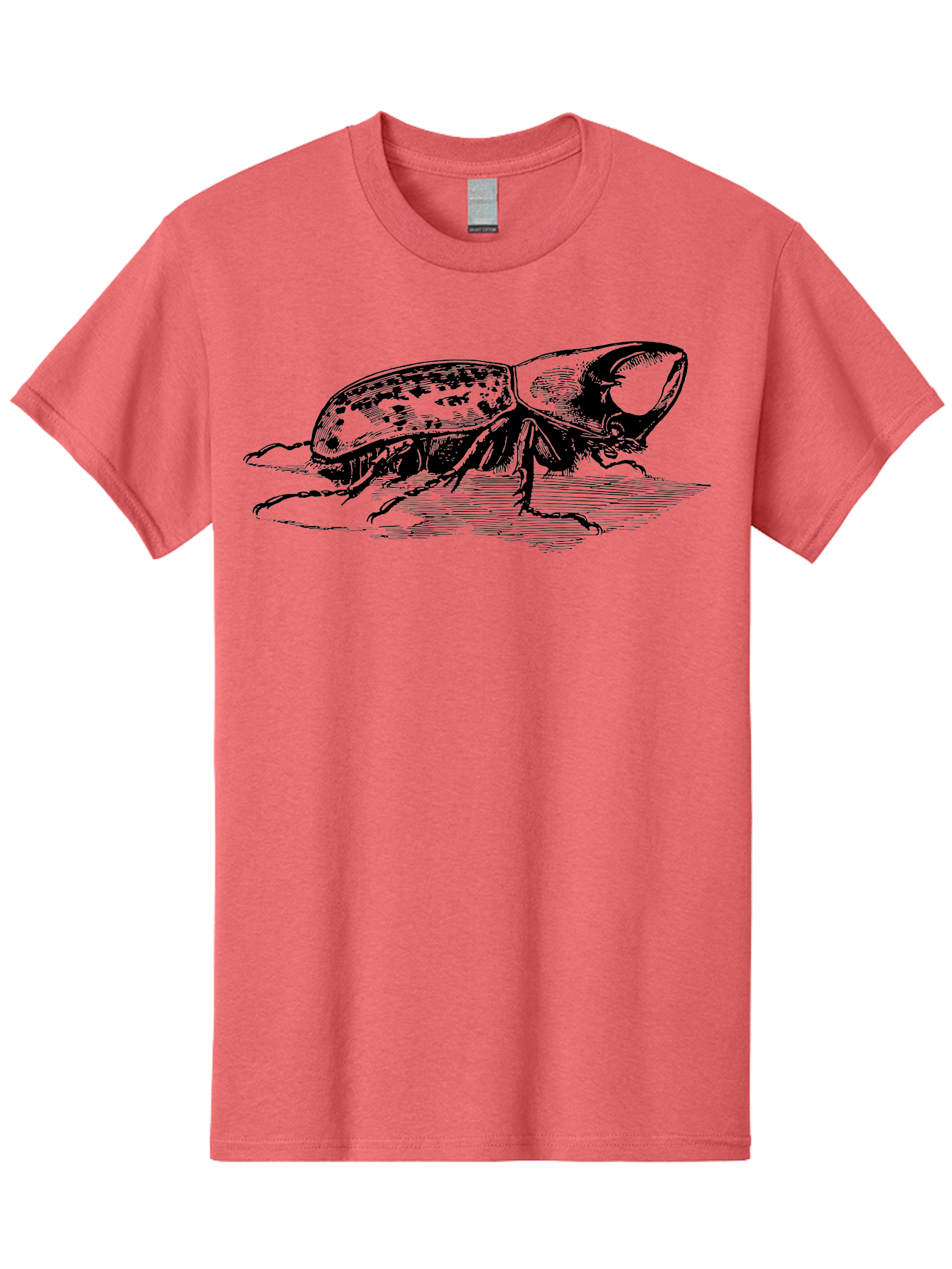 Hercules-Beetle Men'S Graphic Tee, 100% Cotton, Comfortable Casual Summer Wear, Machine Washable, Black Beetle, Insect Illustration, Detailed Drawing, Scientific Art, Entomology, Bug, Insect, Wildlife Art, Natural History Aab539 5
