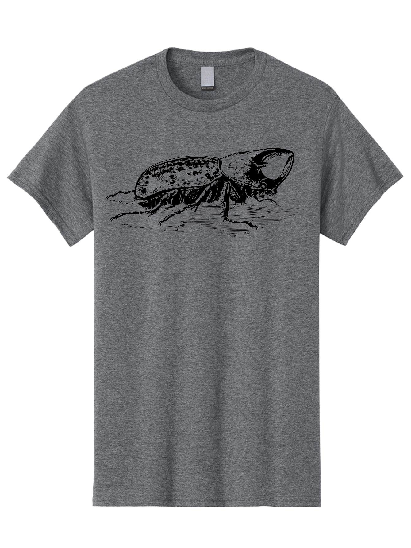 Hercules-Beetle Men'S Graphic Tee, 100% Cotton, Comfortable Casual Summer Wear, Machine Washable, Black Beetle, Insect Illustration, Detailed Drawing, Scientific Art, Entomology, Bug, Insect, Wildlife Art, Natural History Aab539 9