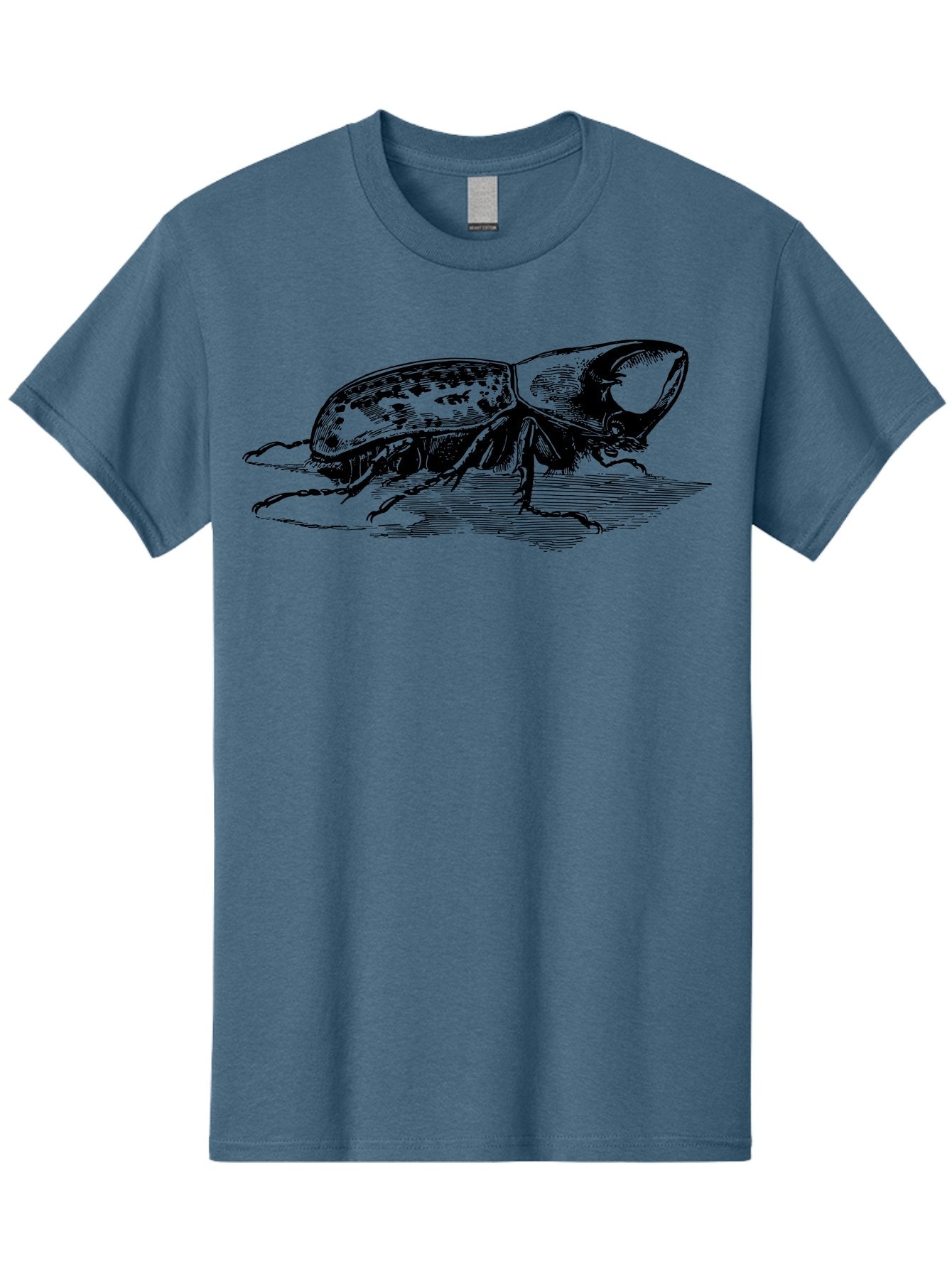 Hercules-Beetle Men'S Graphic Tee, 100% Cotton, Comfortable Casual Summer Wear, Machine Washable, Black Beetle, Insect Illustration, Detailed Drawing, Scientific Art, Entomology, Bug, Insect, Wildlife Art, Natural History Aab539 11