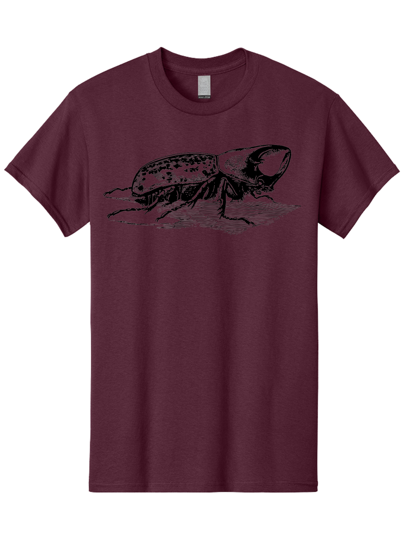 Hercules-Beetle Men'S Graphic Tee, 100% Cotton, Comfortable Casual Summer Wear, Machine Washable, Black Beetle, Insect Illustration, Detailed Drawing, Scientific Art, Entomology, Bug, Insect, Wildlife Art, Natural History Aab539 13