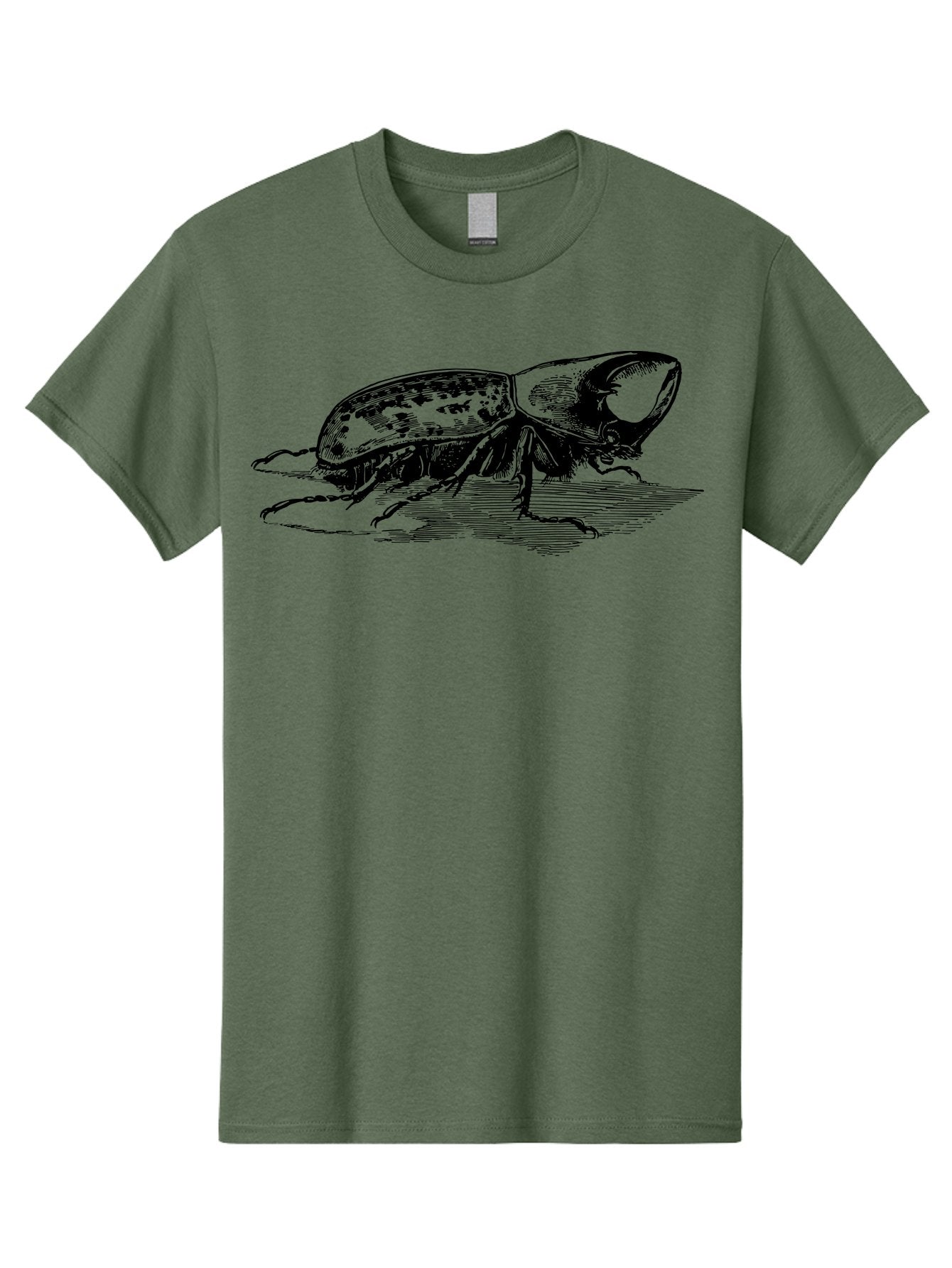 Hercules-Beetle Men'S Graphic Tee, 100% Cotton, Comfortable Casual Summer Wear, Machine Washable, Black Beetle, Insect Illustration, Detailed Drawing, Scientific Art, Entomology, Bug, Insect, Wildlife Art, Natural History Aab539 6