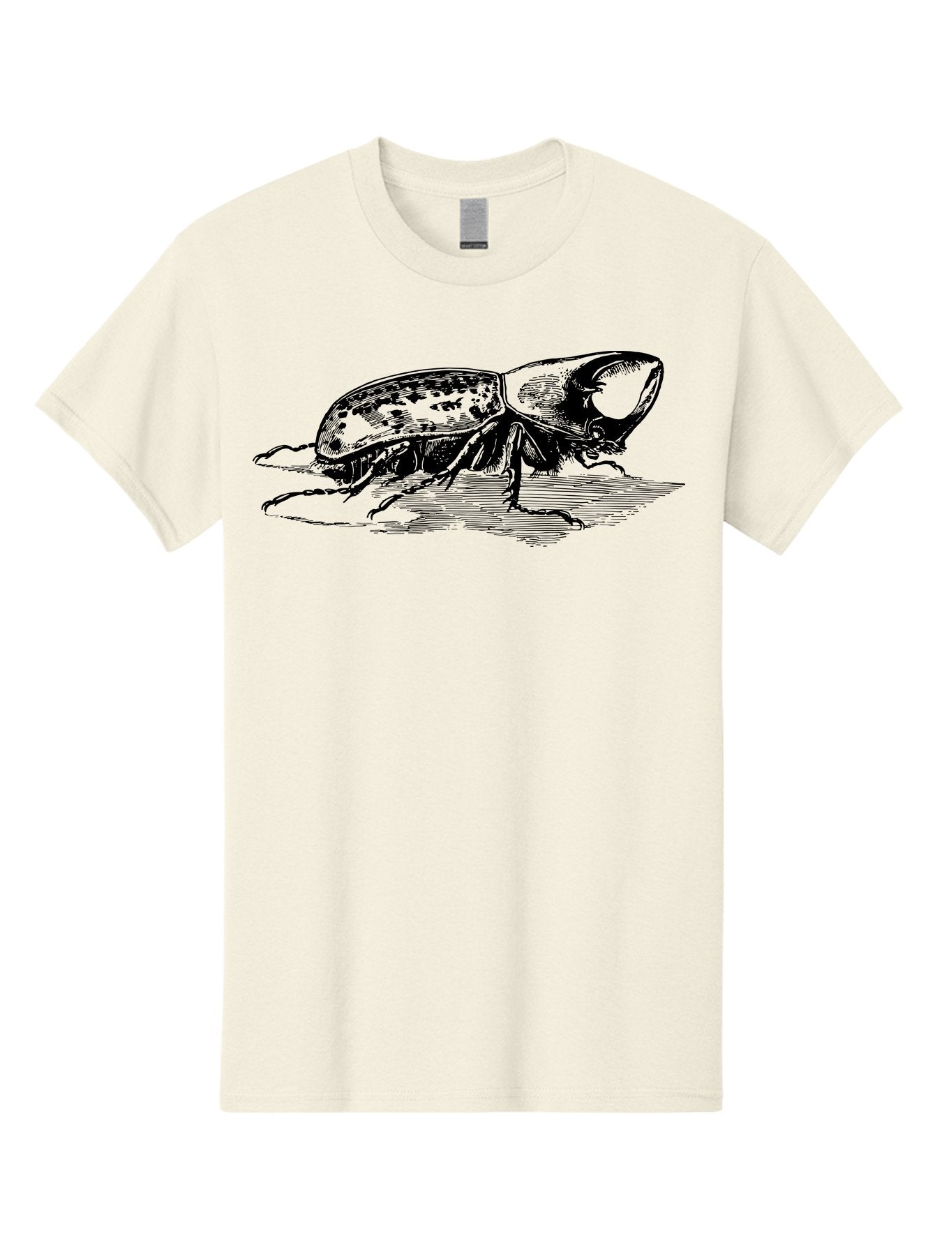 Hercules-Beetle Men'S Graphic Tee, 100% Cotton, Comfortable Casual Summer Wear, Machine Washable, Black Beetle, Insect Illustration, Detailed Drawing, Scientific Art, Entomology, Bug, Insect, Wildlife Art, Natural History Aab539 15