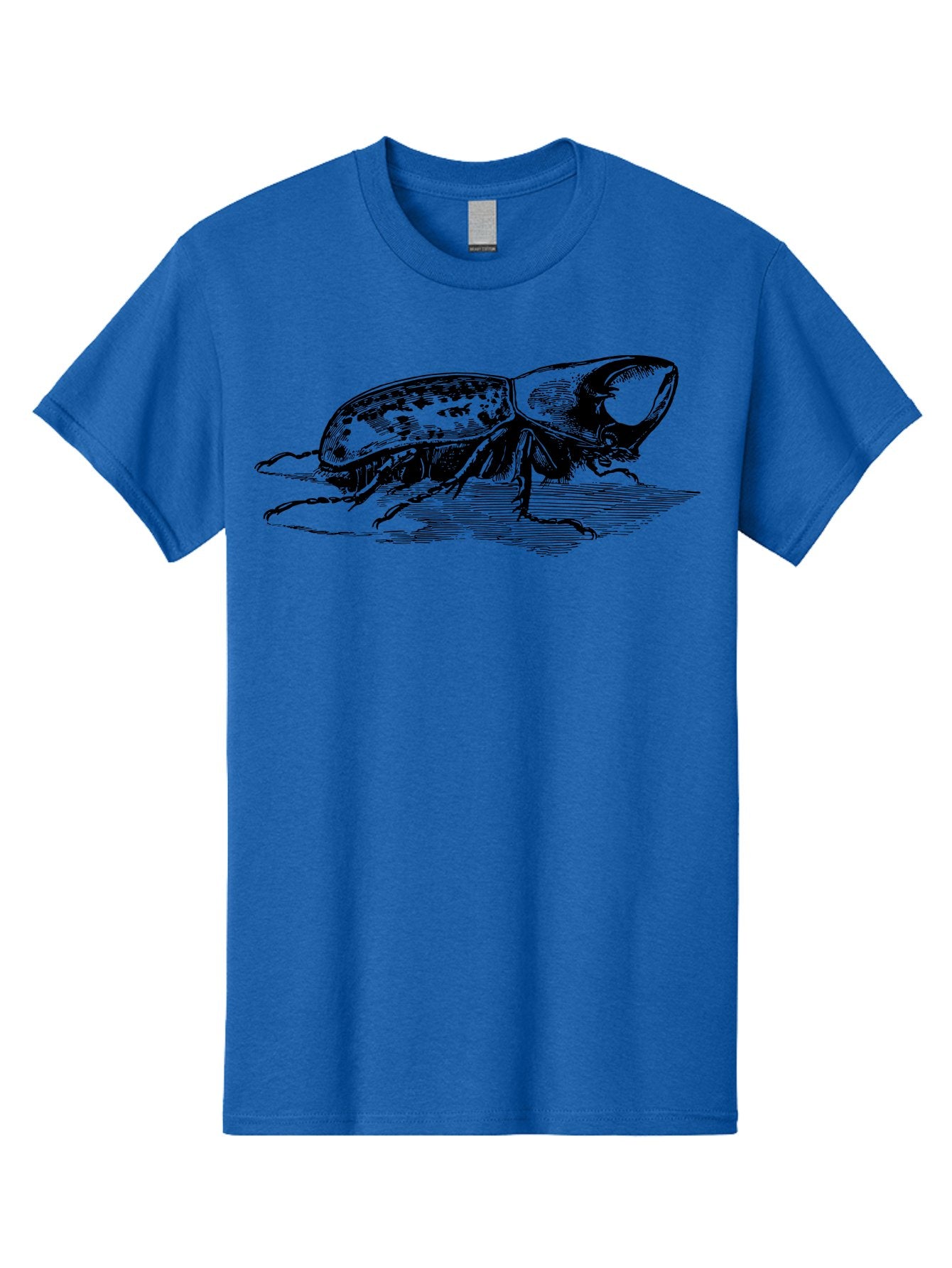Hercules-Beetle Men'S Graphic Tee, 100% Cotton, Comfortable Casual Summer Wear, Machine Washable, Black Beetle, Insect Illustration, Detailed Drawing, Scientific Art, Entomology, Bug, Insect, Wildlife Art, Natural History Aab539 13