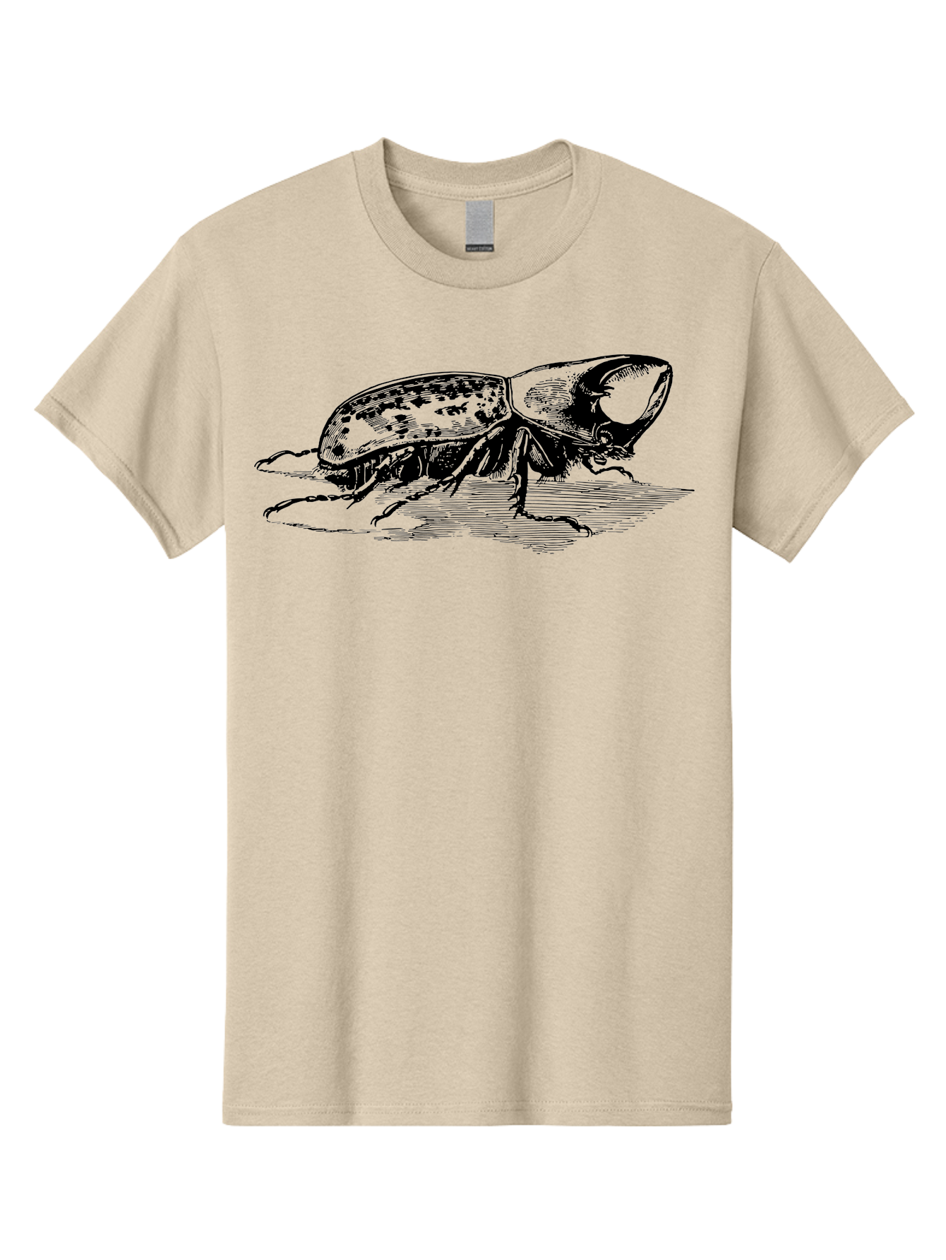 Hercules-Beetle Men'S Graphic Tee, 100% Cotton, Comfortable Casual Summer Wear, Machine Washable, Black Beetle, Insect Illustration, Detailed Drawing, Scientific Art, Entomology, Bug, Insect, Wildlife Art, Natural History Aab539 27