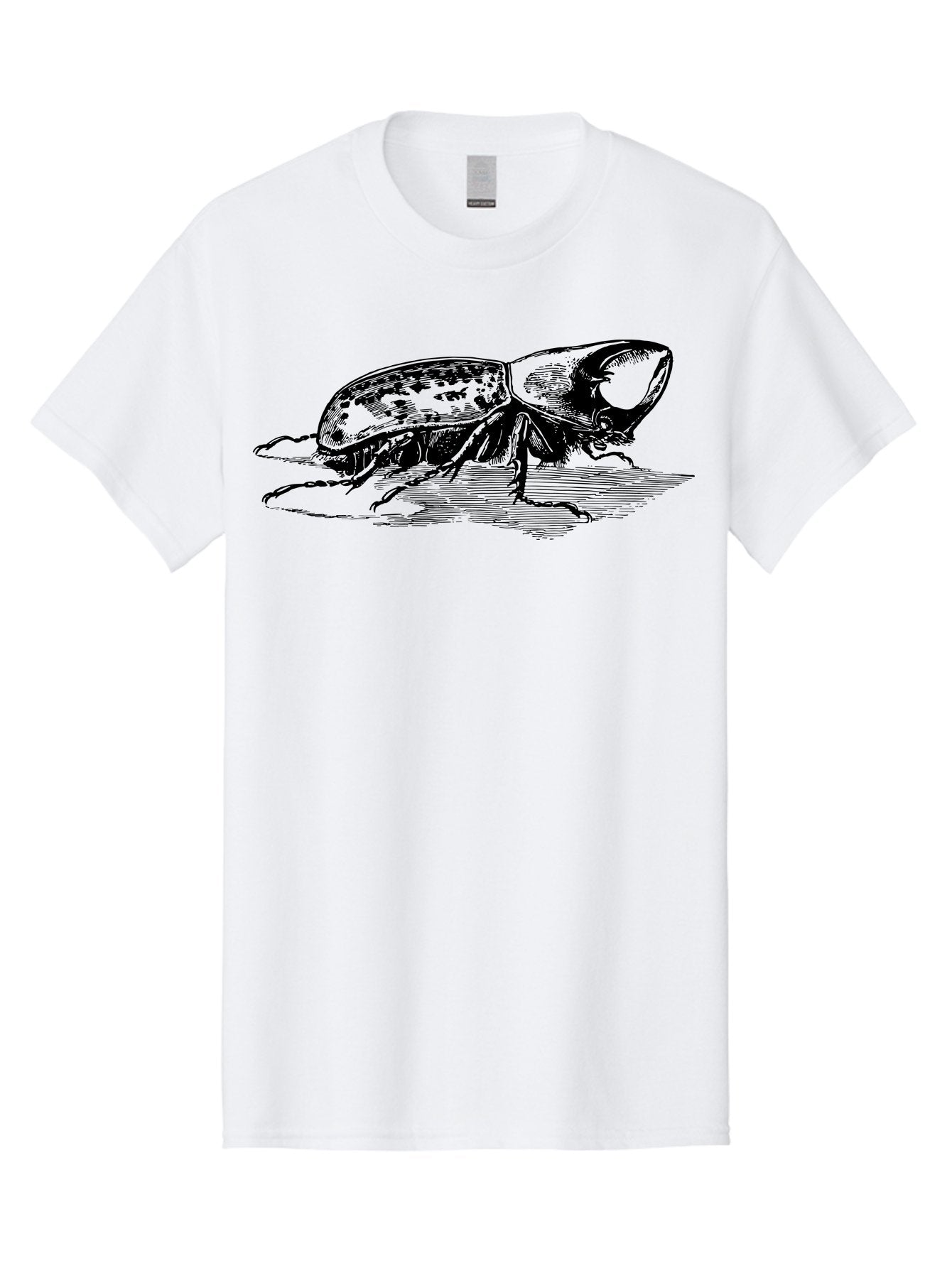 Hercules-Beetle Men'S Graphic Tee, 100% Cotton, Comfortable Casual Summer Wear, Machine Washable, Black Beetle, Insect Illustration, Detailed Drawing, Scientific Art, Entomology, Bug, Insect, Wildlife Art, Natural History Aab539 14