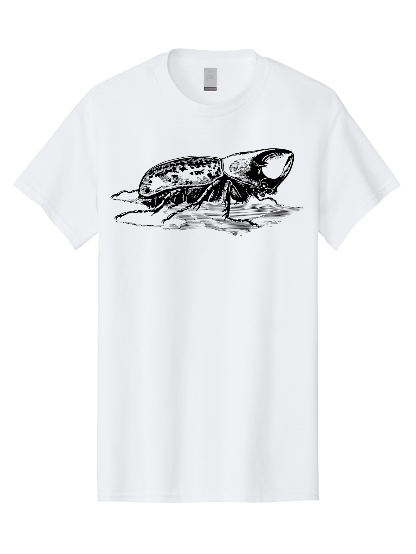 Hercules-Beetle Men'S Graphic Tee, 100% Cotton, Comfortable Casual Summer Wear, Machine Washable, Black Beetle, Insect Illustration, Detailed Drawing, Scientific Art, Entomology, Bug, Insect, Wildlife Art, Natural History Aab539 29