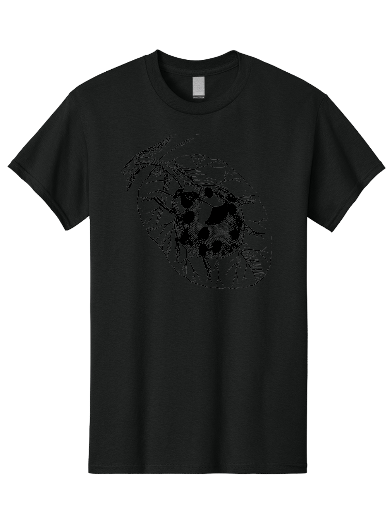 Ladybug-On-Leaf Men'S Graphic Tee, 100% Cotton, Comfortable Casual Summer Wear, Machine Washable, Ladybug On A Leaf, Black And White Illustration, Lady Beetle, Garden Insect, Sketch Art, Wildlife Illustration, Beetle On Foliage Aab541