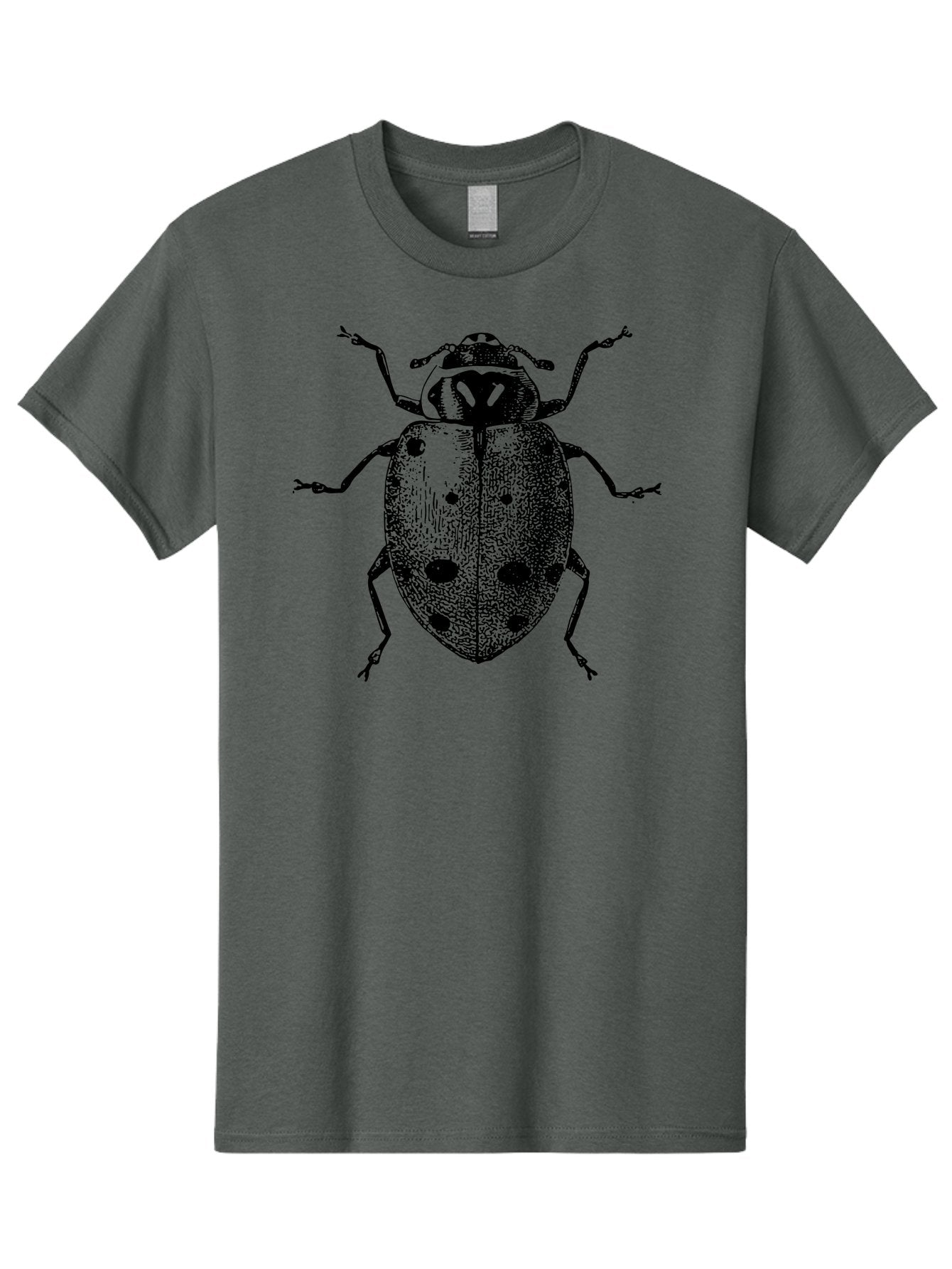 Ladybug Men'S Graphic Tee, 100% Cotton, Comfortable Casual Summer Wear, Machine Washable, Ladybug Illustration, Black Spots, Insect Drawing, Detailed Artwork, Entomology Art, Beetle Graphics, Natural History Illustration, Bug Design Aab542 3