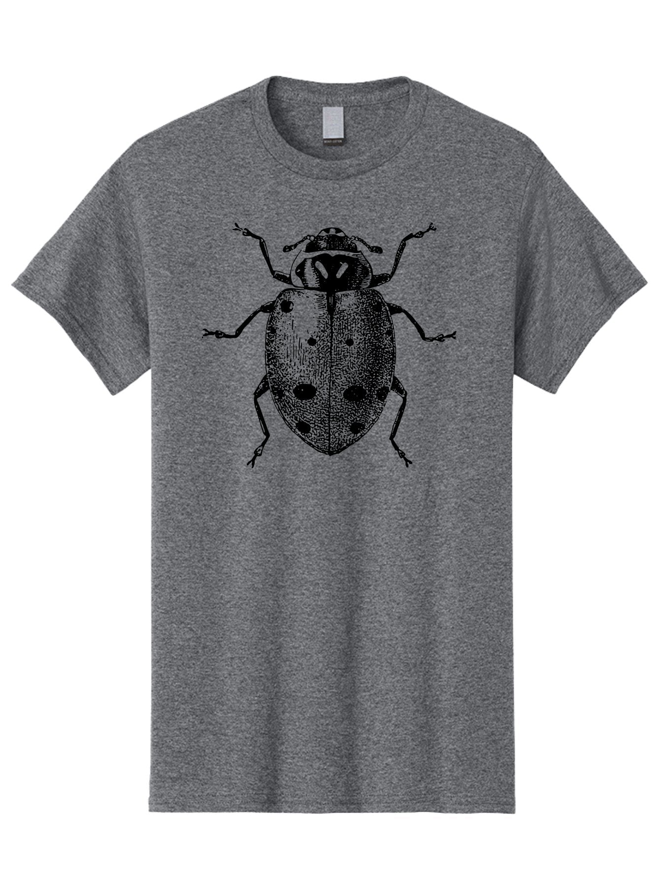 Ladybug Men'S Graphic Tee, 100% Cotton, Comfortable Casual Summer Wear, Machine Washable, Ladybug Illustration, Black Spots, Insect Drawing, Detailed Artwork, Entomology Art, Beetle Graphics, Natural History Illustration, Bug Design Aab542 5