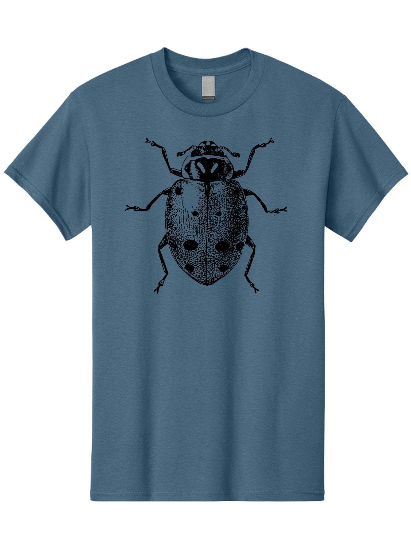 Ladybug Men'S Graphic Tee, 100% Cotton, Comfortable Casual Summer Wear, Machine Washable, Ladybug Illustration, Black Spots, Insect Drawing, Detailed Artwork, Entomology Art, Beetle Graphics, Natural History Illustration, Bug Design Aab542