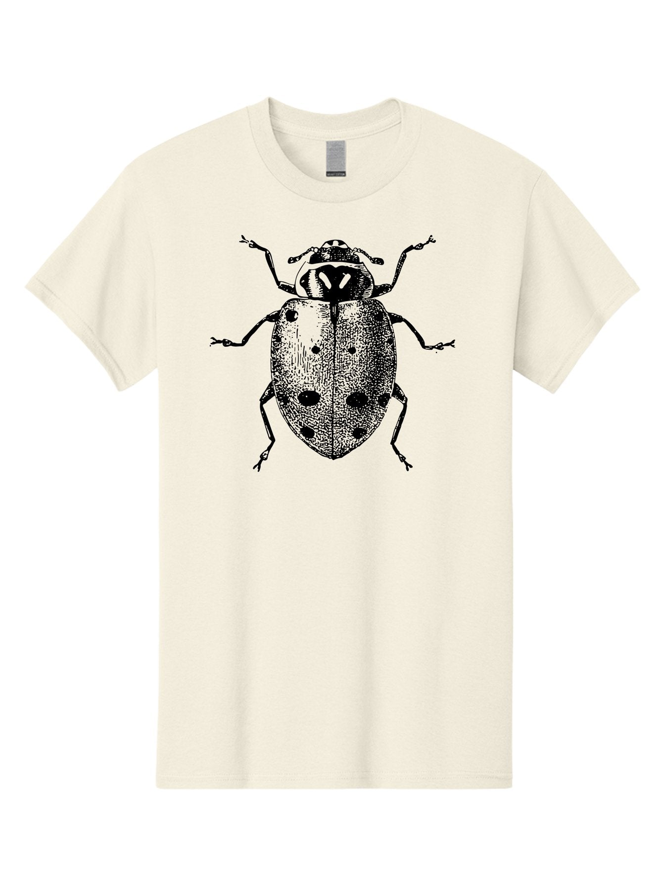 Ladybug Men'S Graphic Tee, 100% Cotton, Comfortable Casual Summer Wear, Machine Washable, Ladybug Illustration, Black Spots, Insect Drawing, Detailed Artwork, Entomology Art, Beetle Graphics, Natural History Illustration, Bug Design Aab542 13