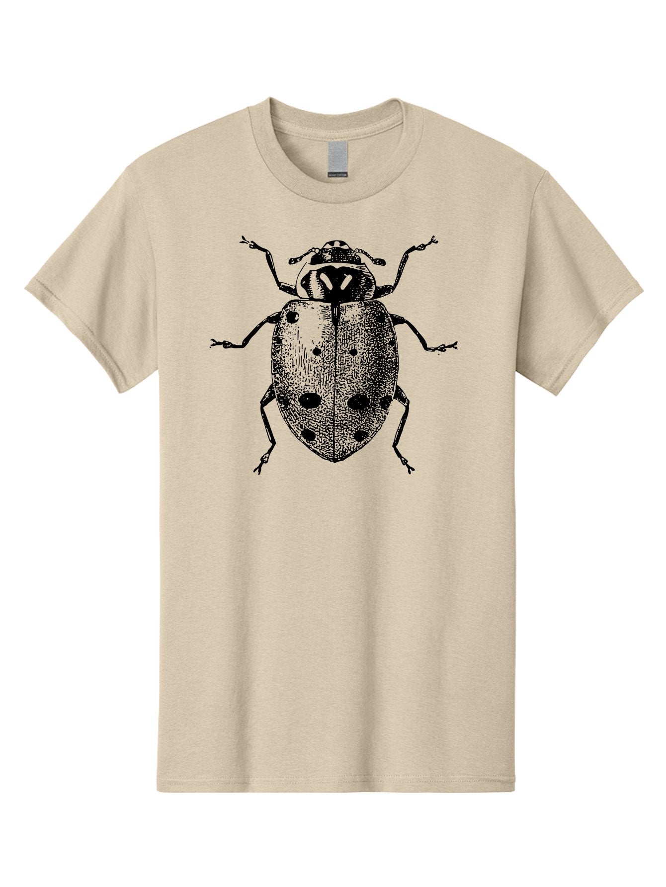 Ladybug Men'S Graphic Tee, 100% Cotton, Comfortable Casual Summer Wear, Machine Washable, Ladybug Illustration, Black Spots, Insect Drawing, Detailed Artwork, Entomology Art, Beetle Graphics, Natural History Illustration, Bug Design Aab542 4