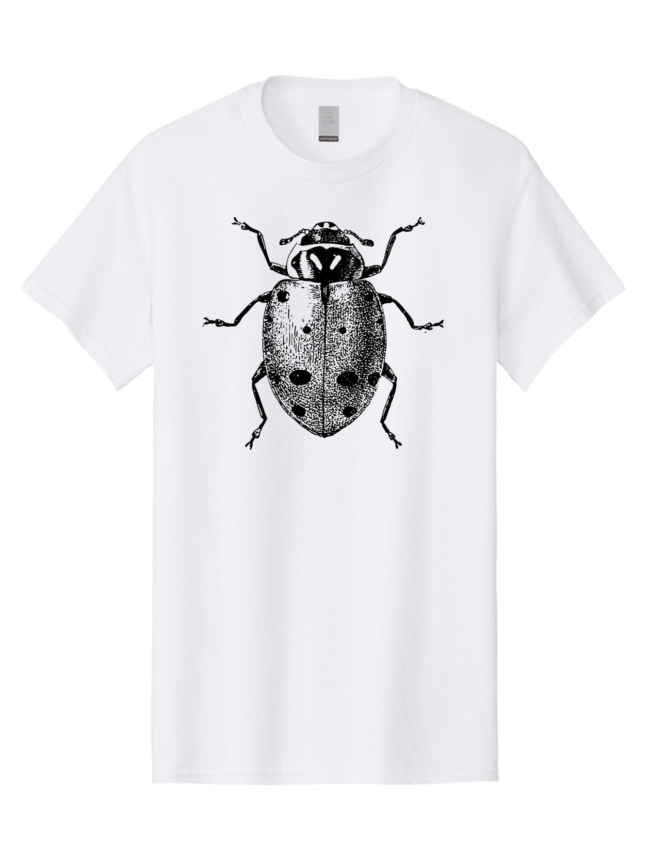Ladybug Men'S Graphic Tee, 100% Cotton, Comfortable Casual Summer Wear, Machine Washable, Ladybug Illustration, Black Spots, Insect Drawing, Detailed Artwork, Entomology Art, Beetle Graphics, Natural History Illustration, Bug Design Aab542 8