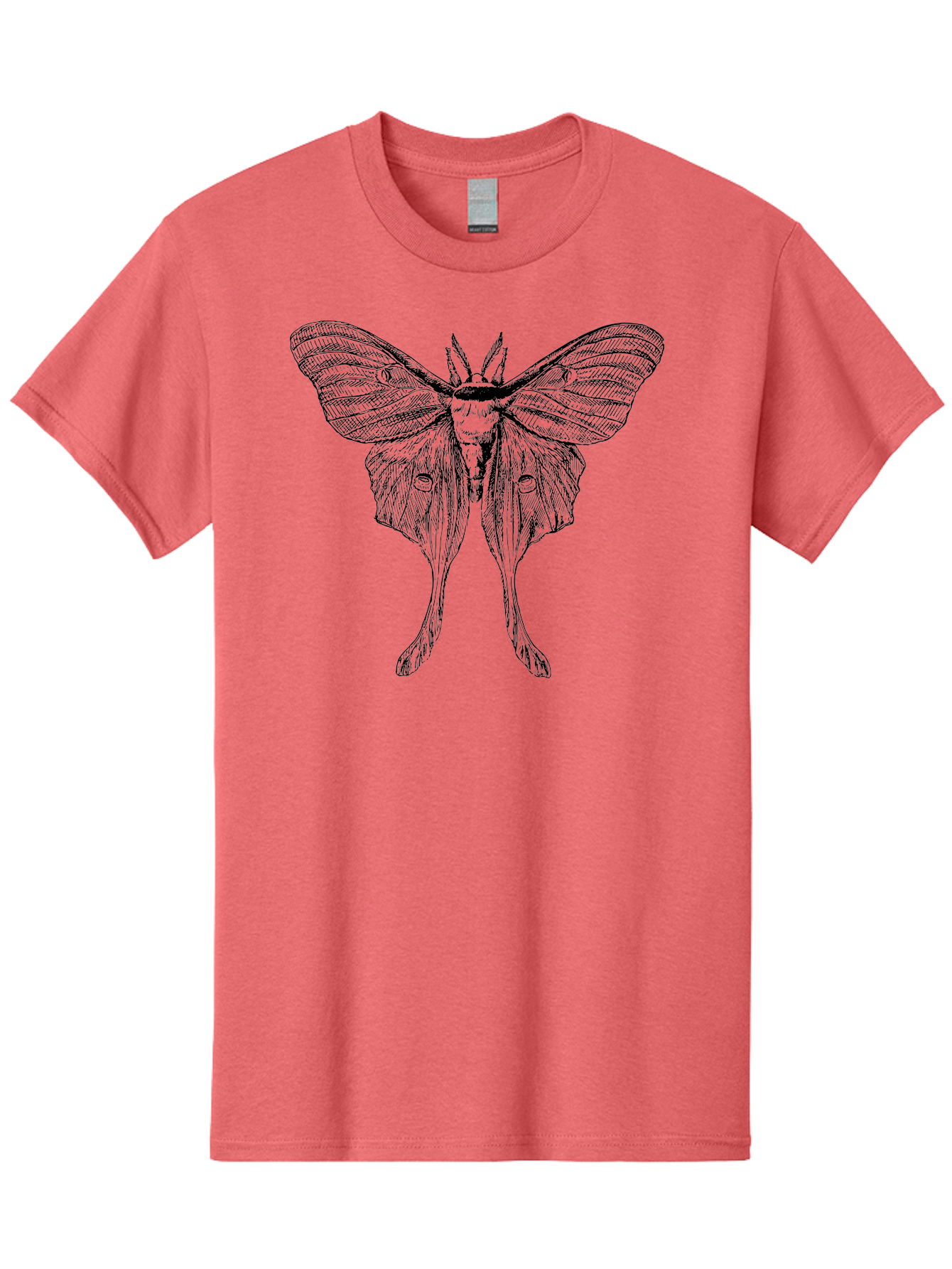 Luna-Moth Men'S Graphic Tee, 100% Cotton, Comfortable Casual Summer Wear, Machine Washable, Luna Moth, Insect Art, Entomology Illustration, Detailed Drawing, Natural History Art, Wingspan, Nocturnal Creature, Gothic Aesthetic, Aab543 5
