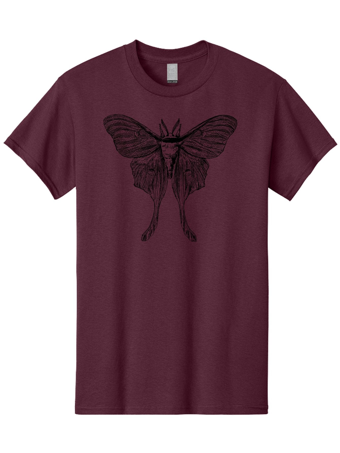 Luna-Moth Men'S Graphic Tee, 100% Cotton, Comfortable Casual Summer Wear, Machine Washable, Luna Moth, Insect Art, Entomology Illustration, Detailed Drawing, Natural History Art, Wingspan, Nocturnal Creature, Gothic Aesthetic, Aab543