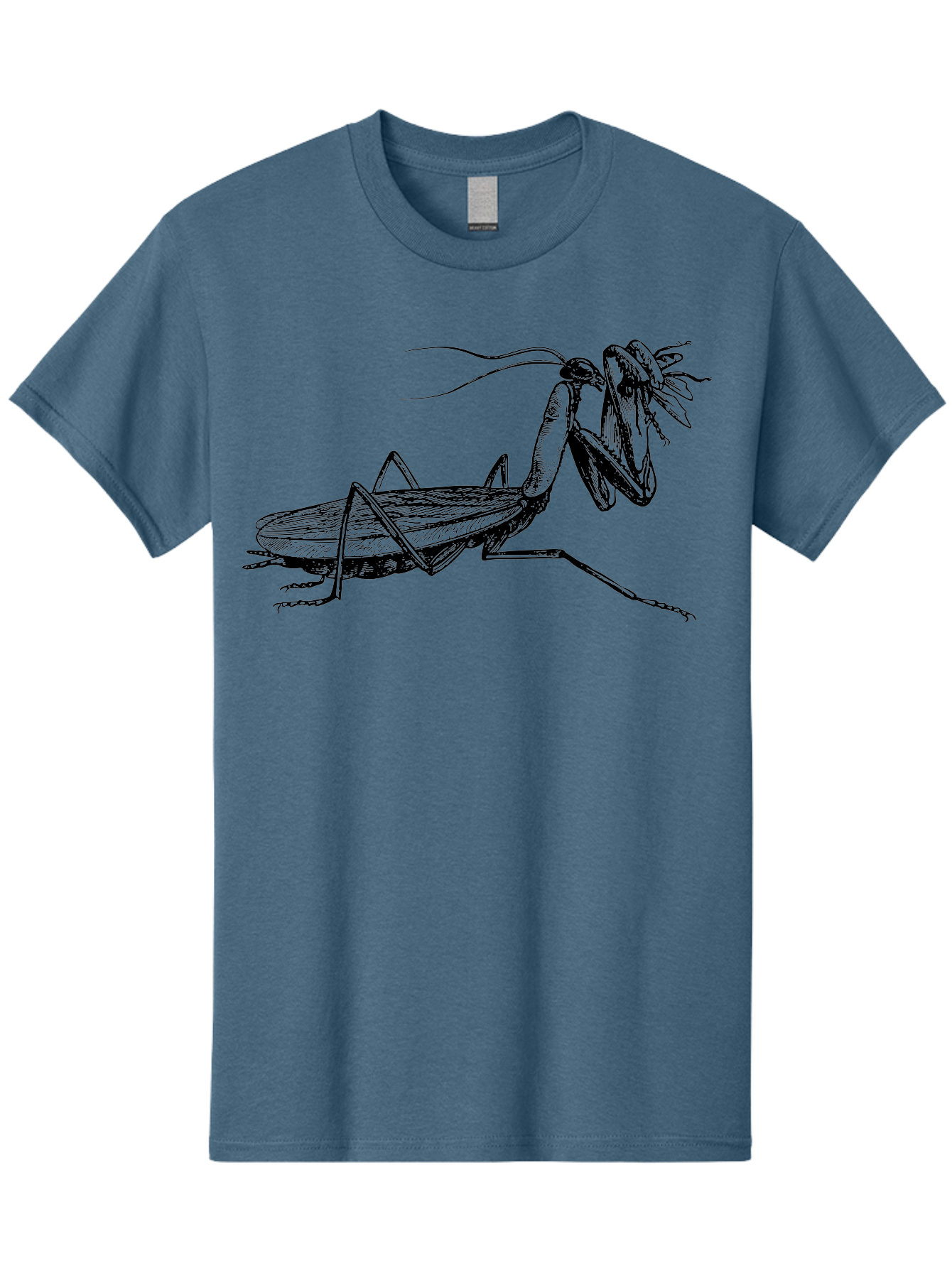 Mantis-Eating-Fly Men'S Graphic Tee, 100% Cotton, Comfortable Casual Summer Wear, Machine Washable, Praying Mantis Eating A Fly, Insect Predator, Detailed Illustration, Black And Green, Entomology Art, Wildlife Photography, Insect Behavior Aab544 11