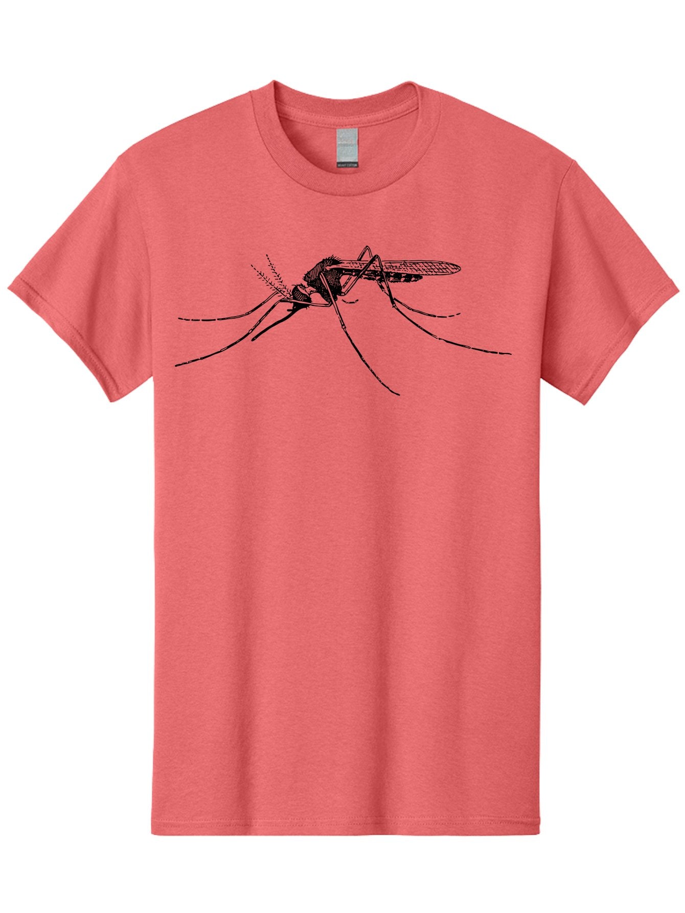 Mosquito Men'S Graphic Tee, 100% Cotton, Comfortable Casual Summer Wear, Machine Washable, Mosquito Insect, Disease Carrier, Pest Control, Vector-Borne Illness, Malaria, Zika Virus, Dengue Fever, Yellow Fever, Long Legs, Wings, Aab545