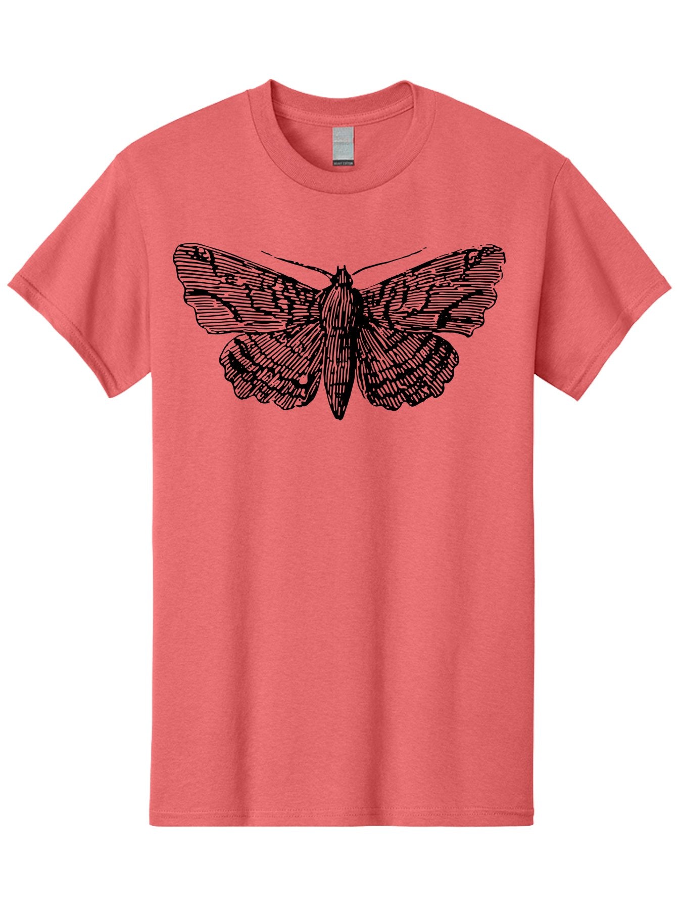 Moth-1 Men'S Graphic Tee, 100% Cotton, Comfortable Casual Summer Wear, Machine Washable, Moth Illustration, Insect Art, Black And Green, Detailed Drawing, Line Art, Entomology, Wing Patterns, Nocturnal Creature, Delicate Features Aab546 6