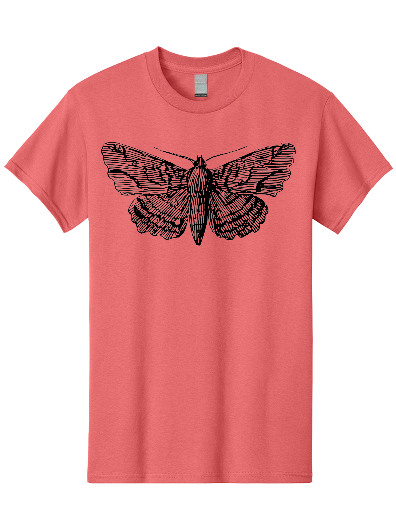 Moth-1 Men'S Graphic Tee, 100% Cotton, Comfortable Casual Summer Wear, Machine Washable, Moth Illustration, Insect Art, Black And Green, Detailed Drawing, Line Art, Entomology, Wing Patterns, Nocturnal Creature, Delicate Features Aab546 13