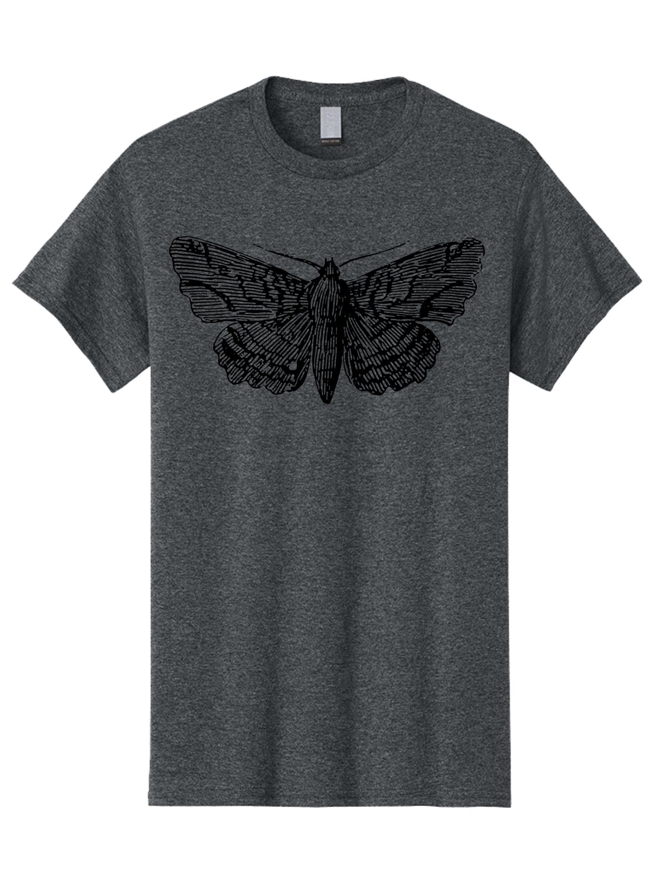 Moth-1 Men'S Graphic Tee, 100% Cotton, Comfortable Casual Summer Wear, Machine Washable, Moth Illustration, Insect Art, Black And Green, Detailed Drawing, Line Art, Entomology, Wing Patterns, Nocturnal Creature, Delicate Features Aab546 4