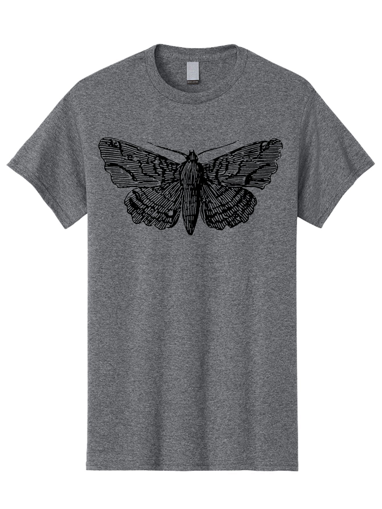 Moth-1 Men'S Graphic Tee, 100% Cotton, Comfortable Casual Summer Wear, Machine Washable, Moth Illustration, Insect Art, Black And Green, Detailed Drawing, Line Art, Entomology, Wing Patterns, Nocturnal Creature, Delicate Features Aab546 9