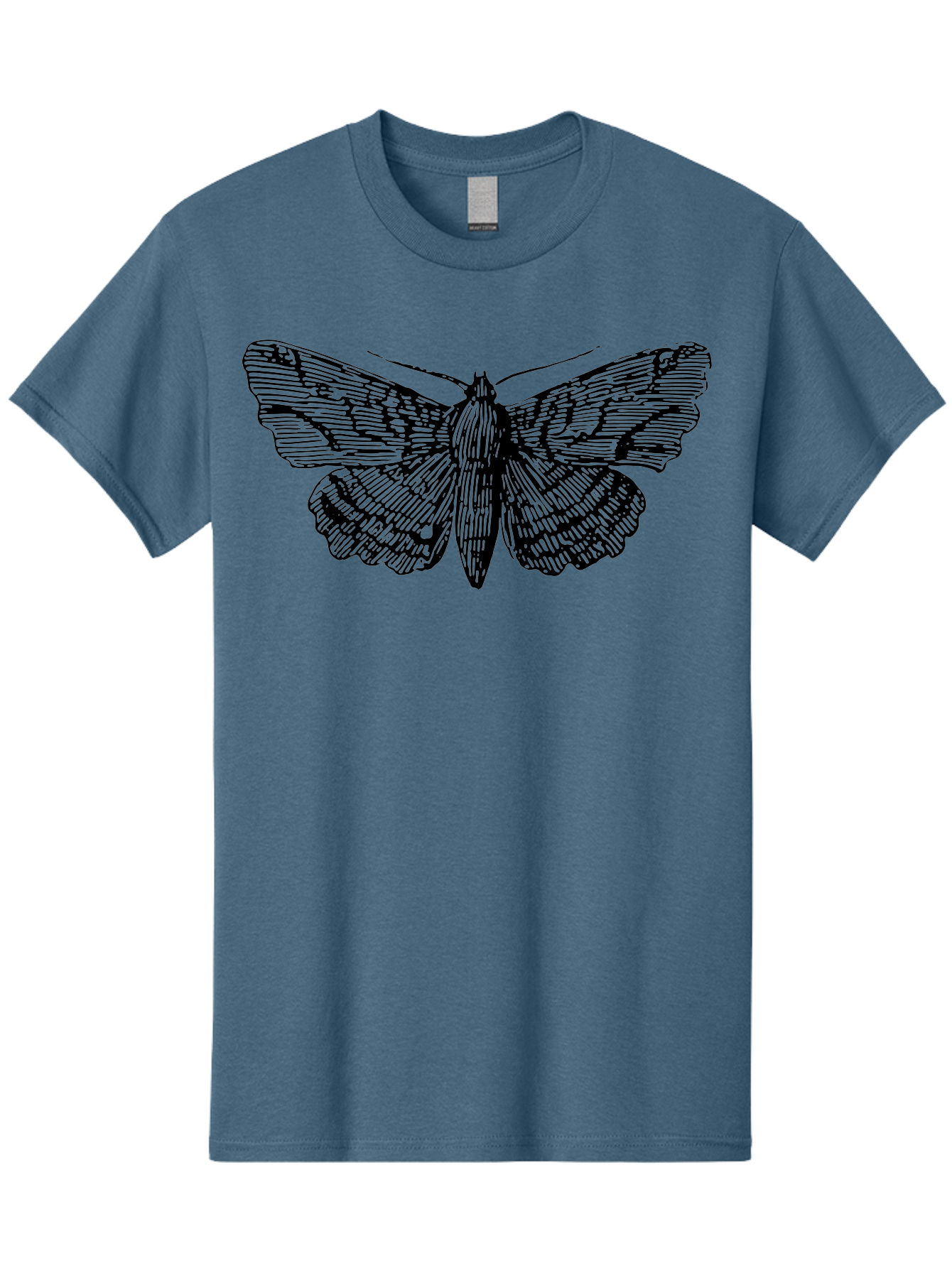 Moth-1 Men'S Graphic Tee, 100% Cotton, Comfortable Casual Summer Wear, Machine Washable, Moth Illustration, Insect Art, Black And Green, Detailed Drawing, Line Art, Entomology, Wing Patterns, Nocturnal Creature, Delicate Features Aab546 17