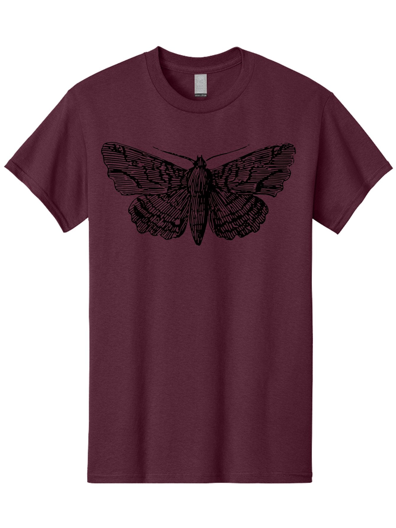 Moth-1 Men'S Graphic Tee, 100% Cotton, Comfortable Casual Summer Wear, Machine Washable, Moth Illustration, Insect Art, Black And Green, Detailed Drawing, Line Art, Entomology, Wing Patterns, Nocturnal Creature, Delicate Features Aab546 8