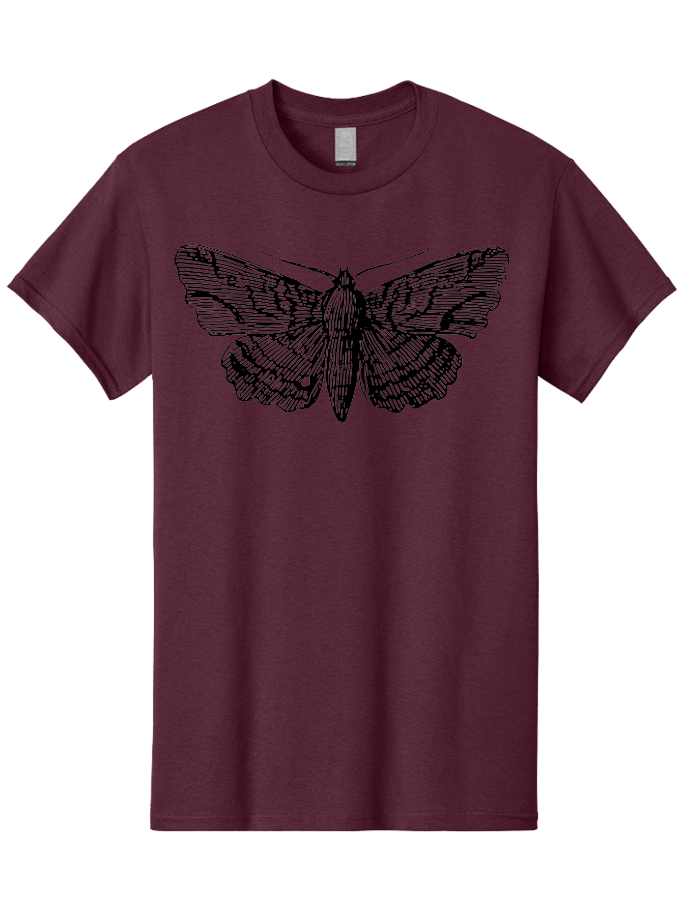 Moth-1 Men'S Graphic Tee, 100% Cotton, Comfortable Casual Summer Wear, Machine Washable, Moth Illustration, Insect Art, Black And Green, Detailed Drawing, Line Art, Entomology, Wing Patterns, Nocturnal Creature, Delicate Features Aab546 11