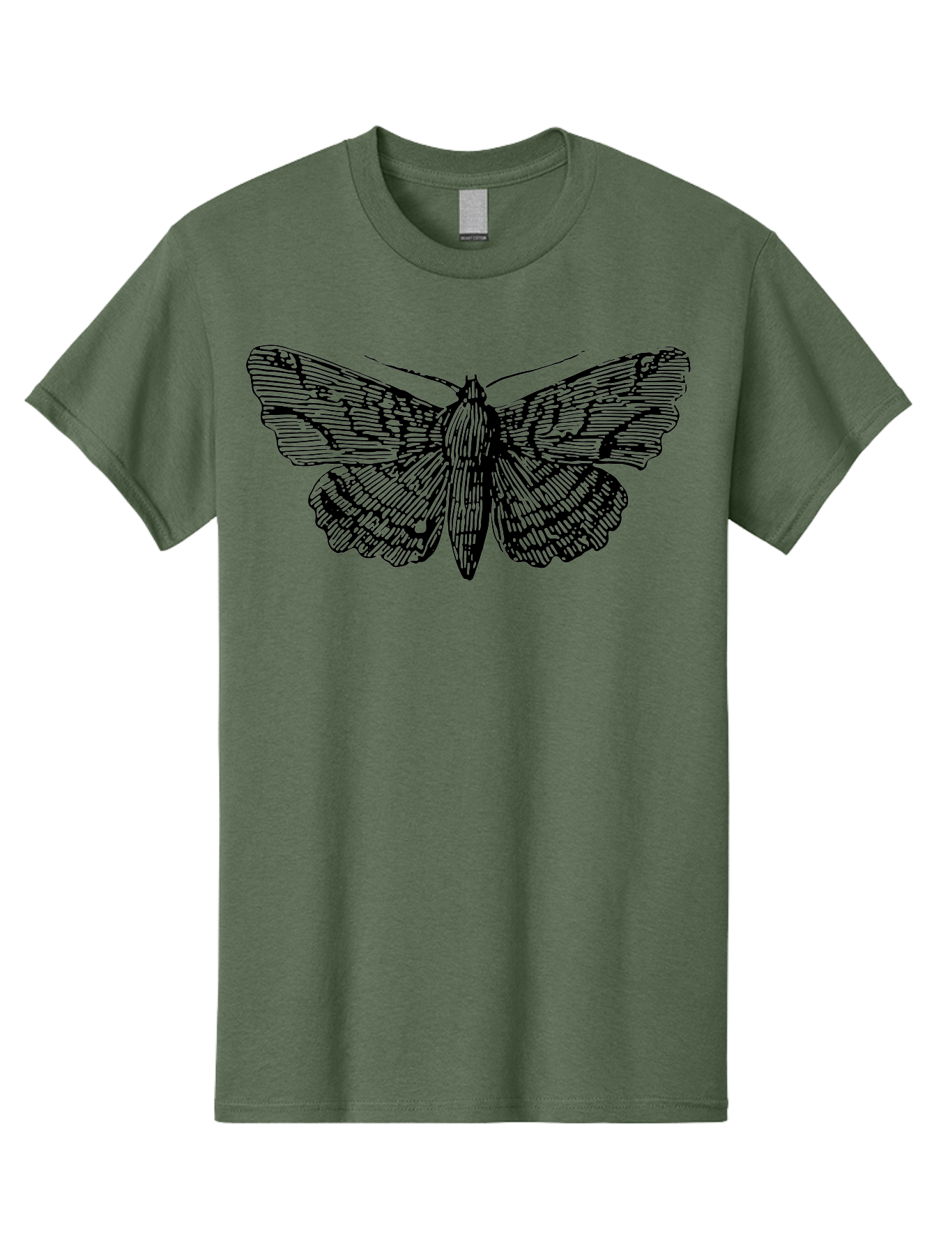 Moth-1 Men'S Graphic Tee, 100% Cotton, Comfortable Casual Summer Wear, Machine Washable, Moth Illustration, Insect Art, Black And Green, Detailed Drawing, Line Art, Entomology, Wing Patterns, Nocturnal Creature, Delicate Features Aab546 29