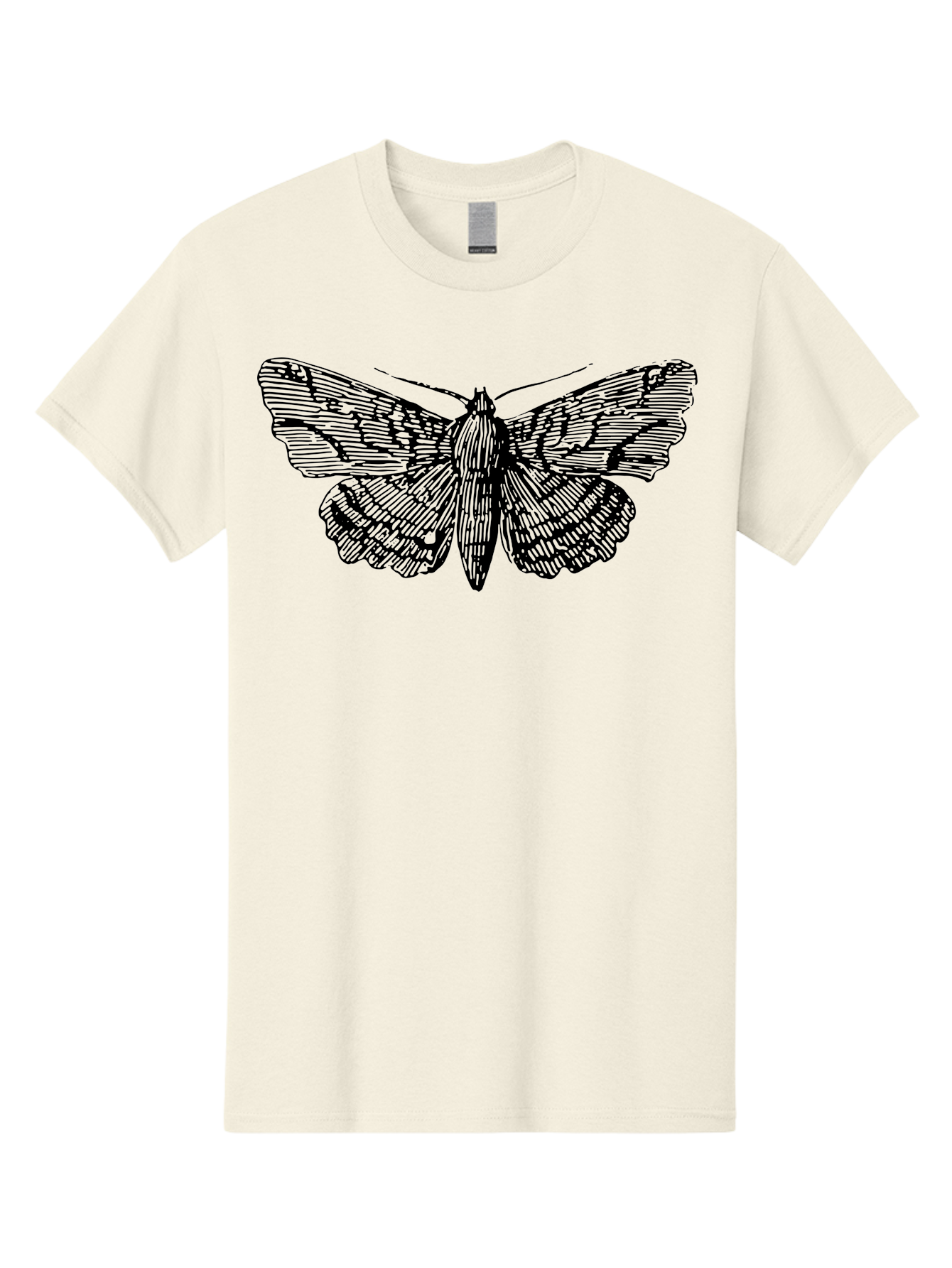 Moth-1 Men'S Graphic Tee, 100% Cotton, Comfortable Casual Summer Wear, Machine Washable, Moth Illustration, Insect Art, Black And Green, Detailed Drawing, Line Art, Entomology, Wing Patterns, Nocturnal Creature, Delicate Features Aab546 5