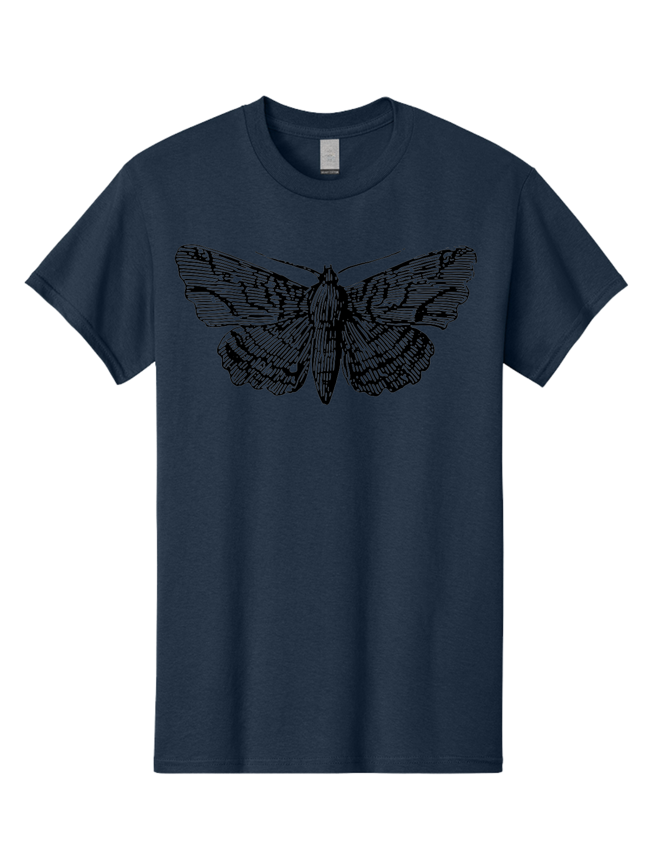 Moth-1 Men'S Graphic Tee, 100% Cotton, Comfortable Casual Summer Wear, Machine Washable, Moth Illustration, Insect Art, Black And Green, Detailed Drawing, Line Art, Entomology, Wing Patterns, Nocturnal Creature, Delicate Features Aab546 15