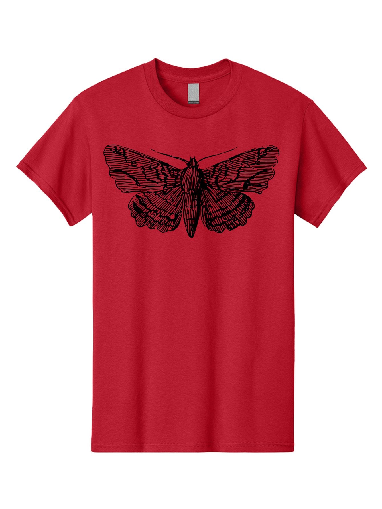 Moth-1 Men'S Graphic Tee, 100% Cotton, Comfortable Casual Summer Wear, Machine Washable, Moth Illustration, Insect Art, Black And Green, Detailed Drawing, Line Art, Entomology, Wing Patterns, Nocturnal Creature, Delicate Features Aab546 10