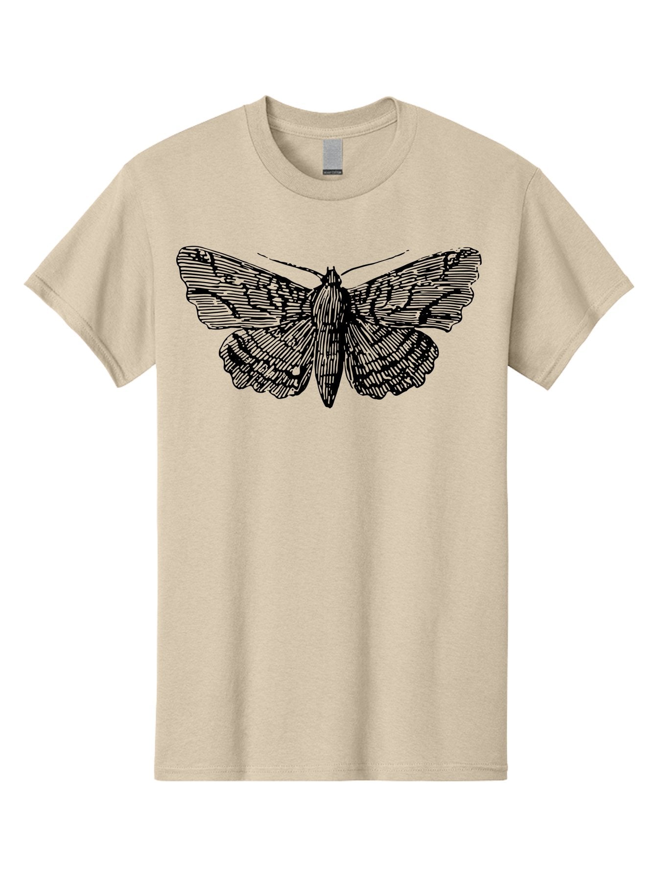 Moth-1 Men'S Graphic Tee, 100% Cotton, Comfortable Casual Summer Wear, Machine Washable, Moth Illustration, Insect Art, Black And Green, Detailed Drawing, Line Art, Entomology, Wing Patterns, Nocturnal Creature, Delicate Features Aab546 11